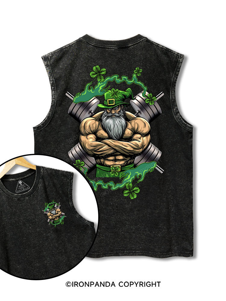 Irish lift iron printed Washed Gym tank