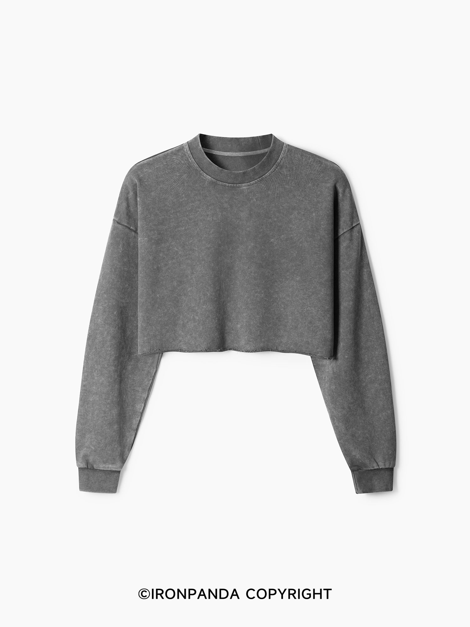 Basic Washed Long-Sleeve Crop Top