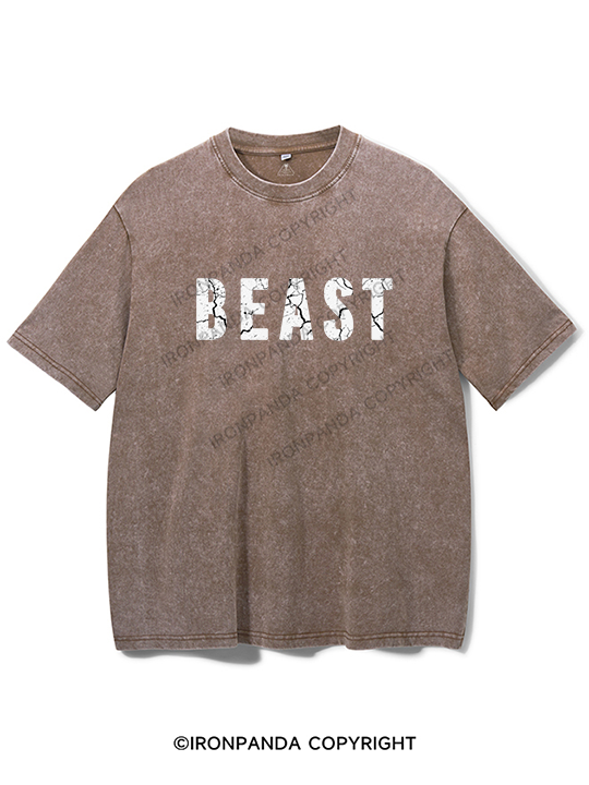 Beast Ribbed Washed Gym Shirt