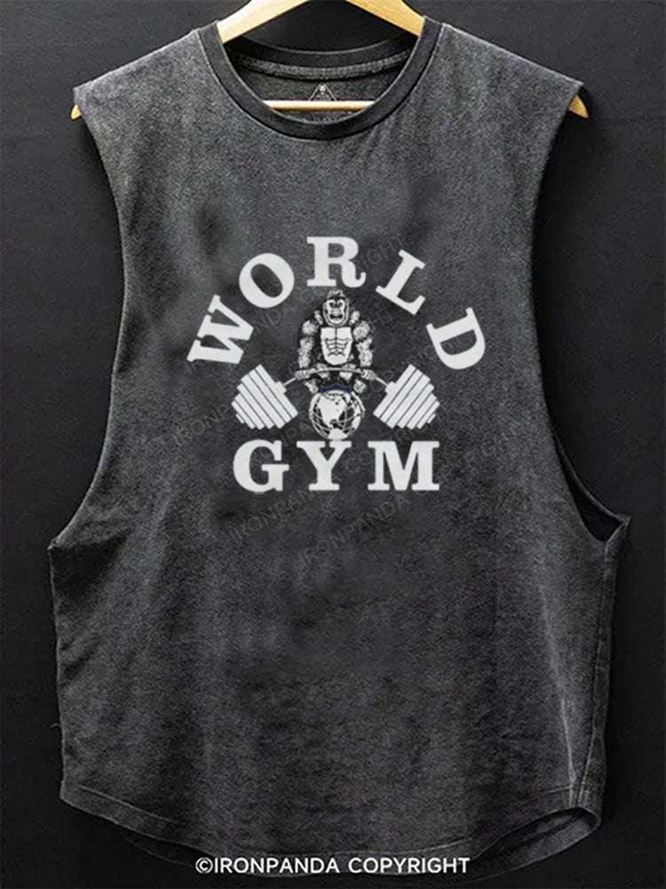 Funny Gloria World Gym Scoop Bottom Cotton Tank