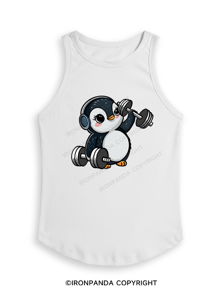 DUMBBELL PENGUIN Fitted Tank Top