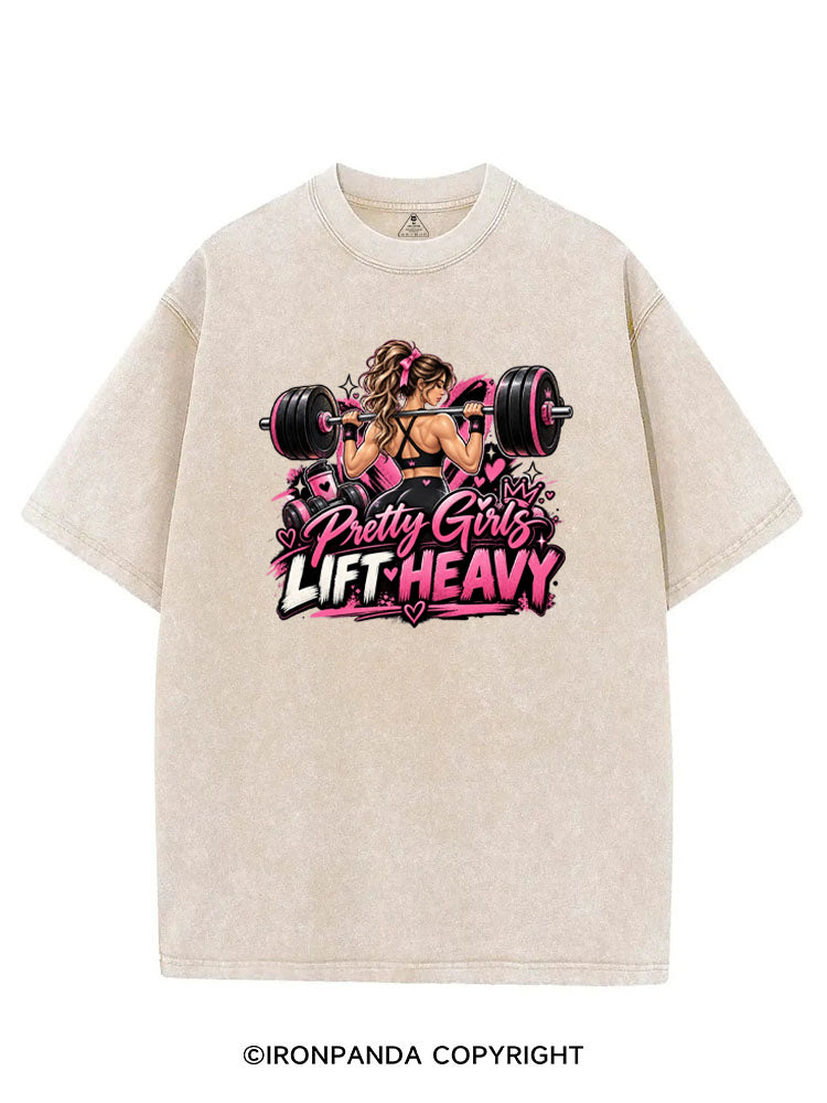 Pretty Girls Lift Heavy VINTAGE GYM SHIRT