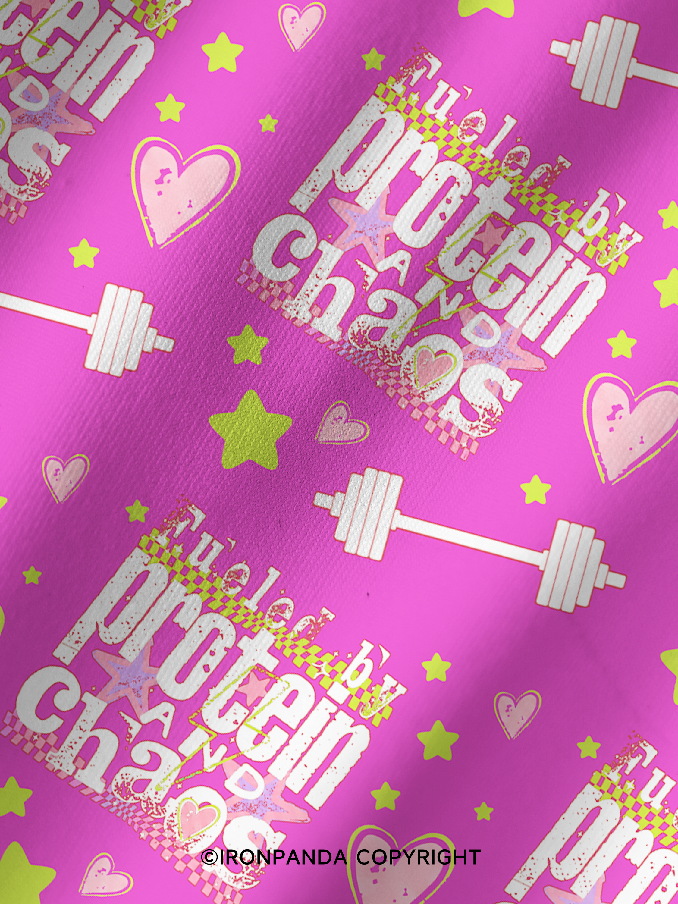 FUELED BY PROTEIN AND CHAOS Printed Yoga Shorts