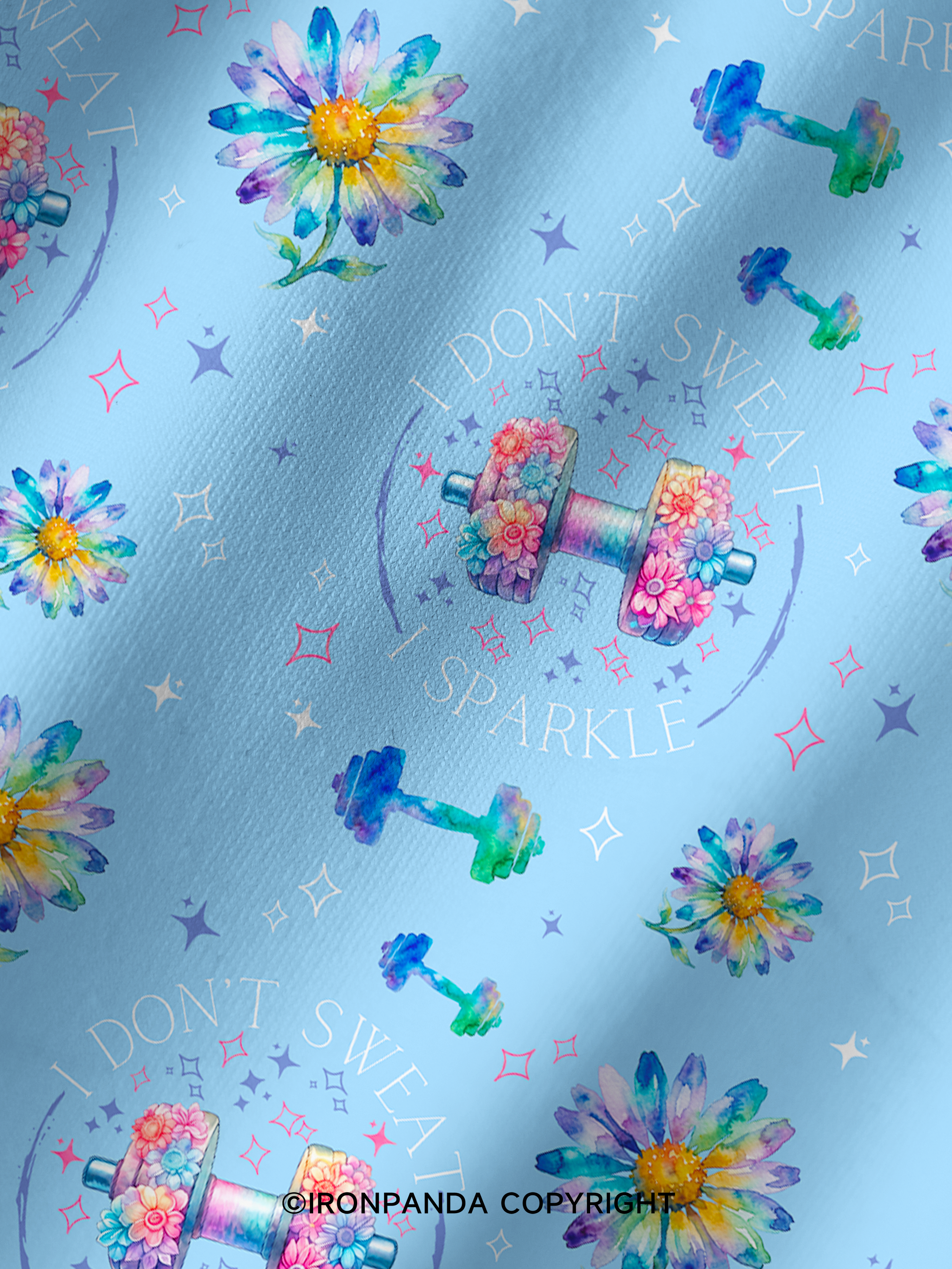 I DON'T SWEAT I SPARKLE GYM Printed Yoga Shorts