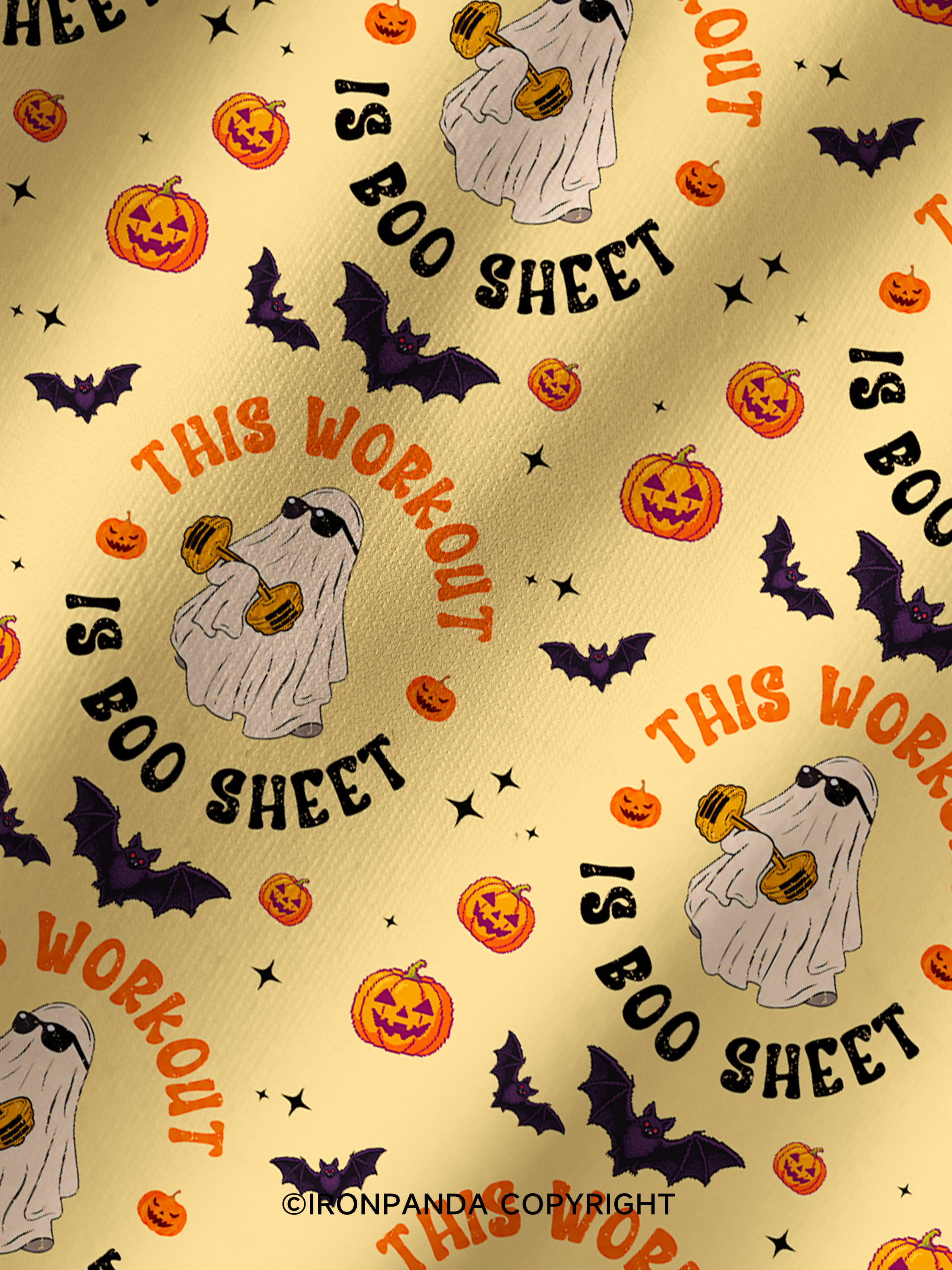 This Workout Is Boo Sheet Funny Ghost Printed Yoga Shorts