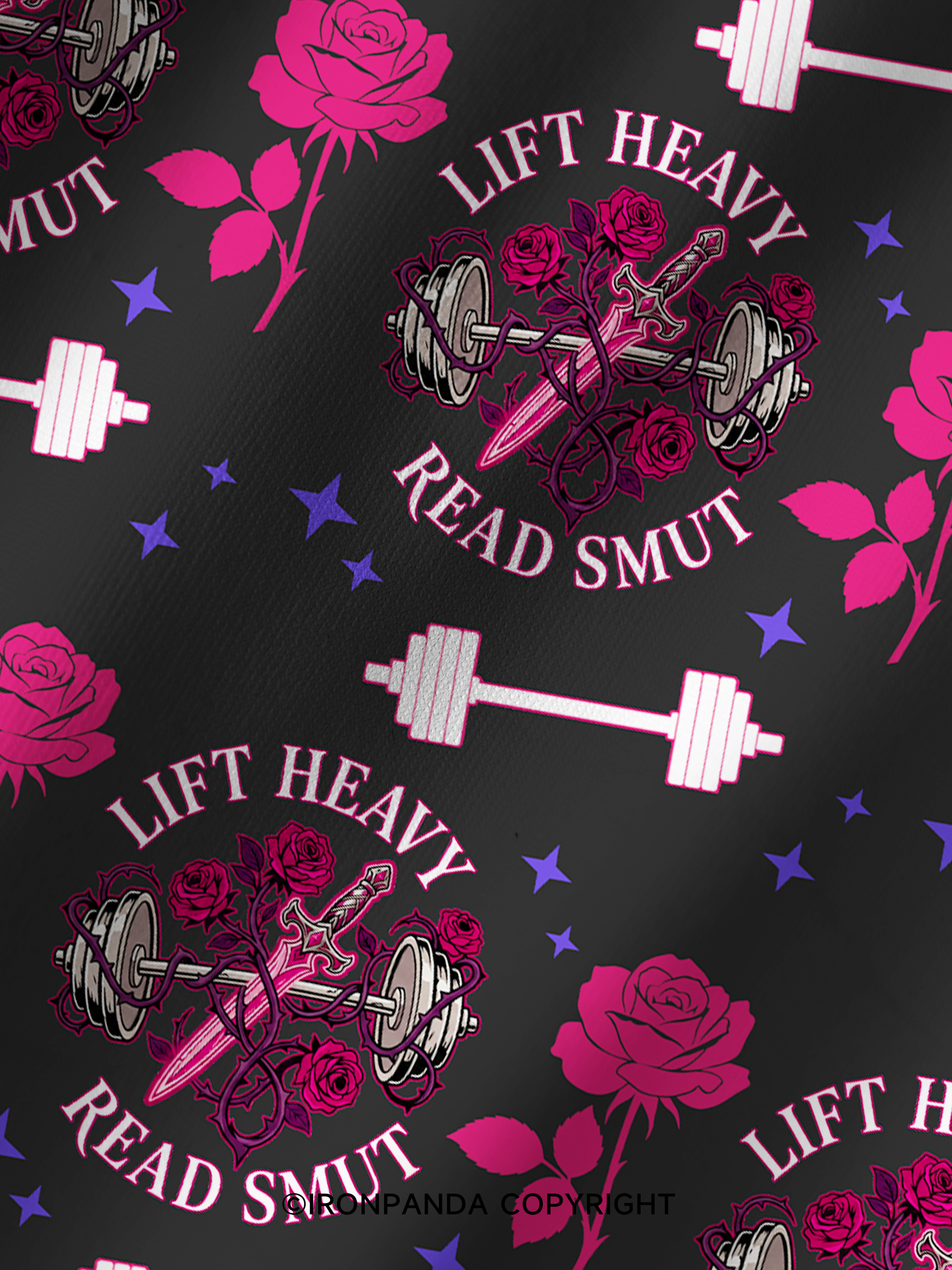 LIFT HEAVY READ SMUT FITNESS Printed Yoga Shorts