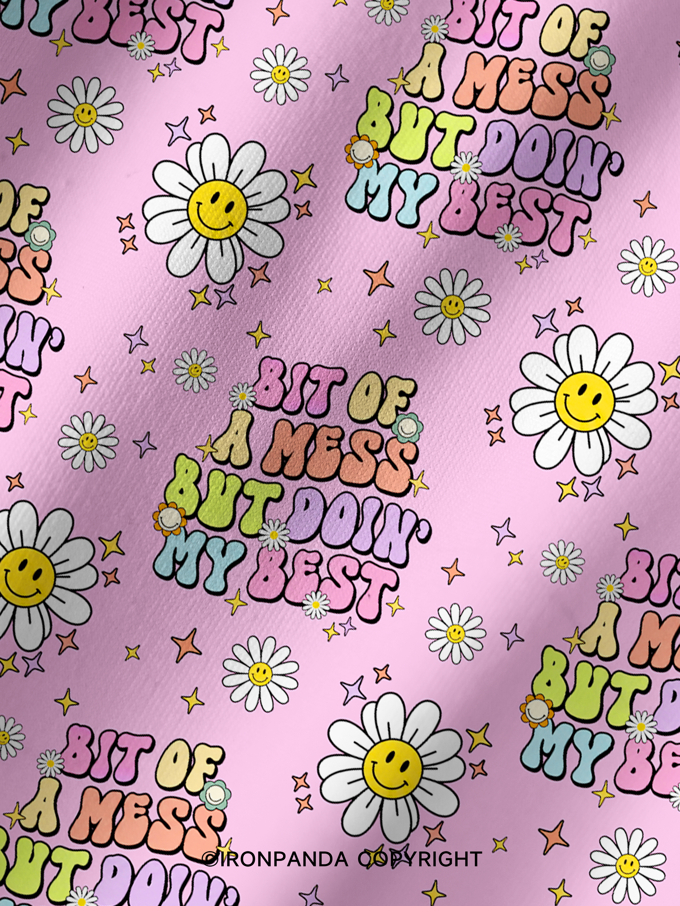 BIT OF A MESS BUT DOIN' MY BEST Printed Yoga Shorts