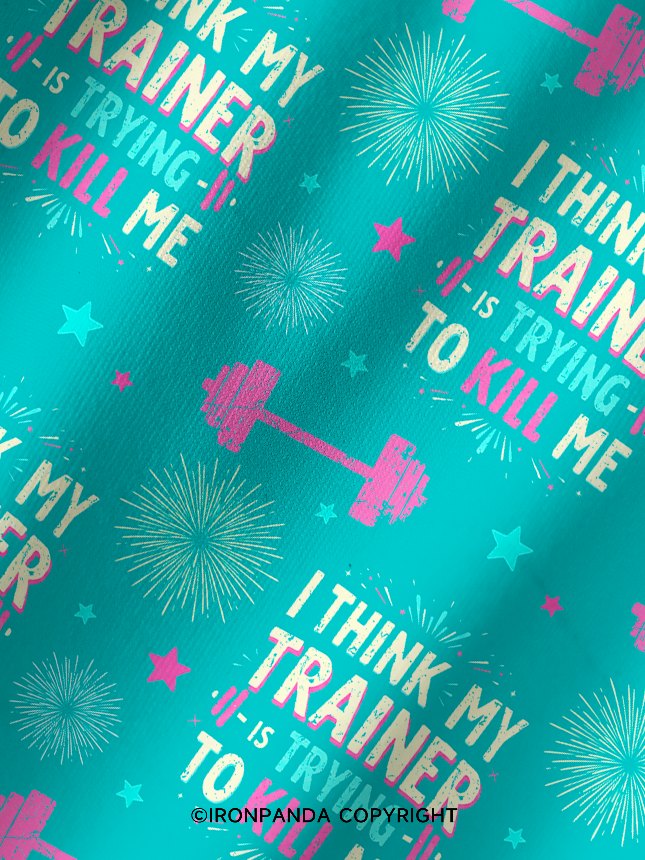 I THINK MY TRAINER IS TRYING TO KILL ME GYM Printed Yoga Shorts