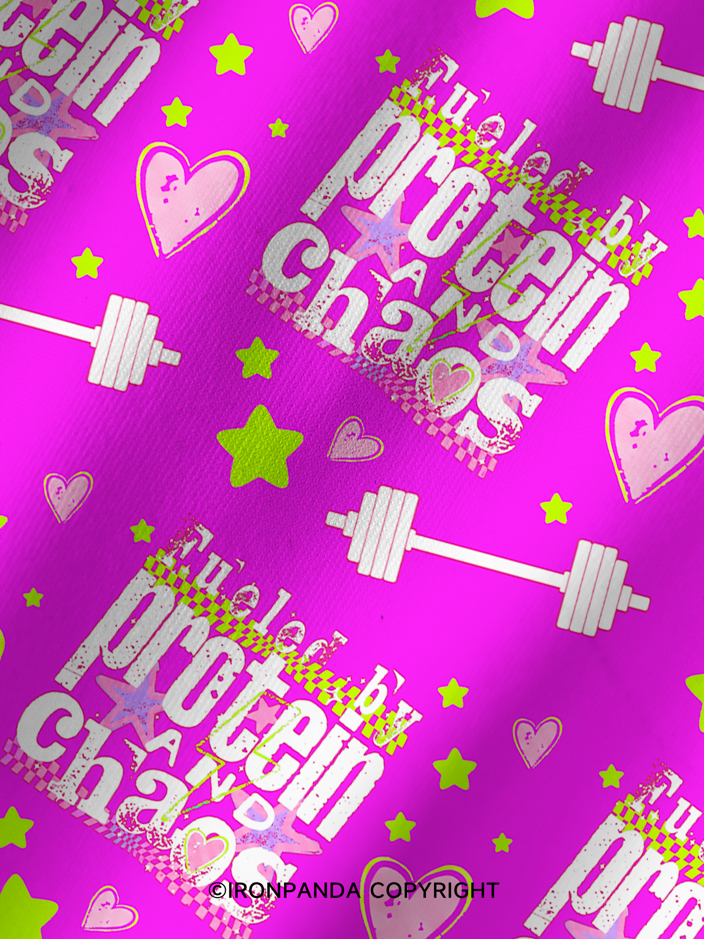 FUELED BY PROTEIN AND CHAOS Printed Yoga Shorts