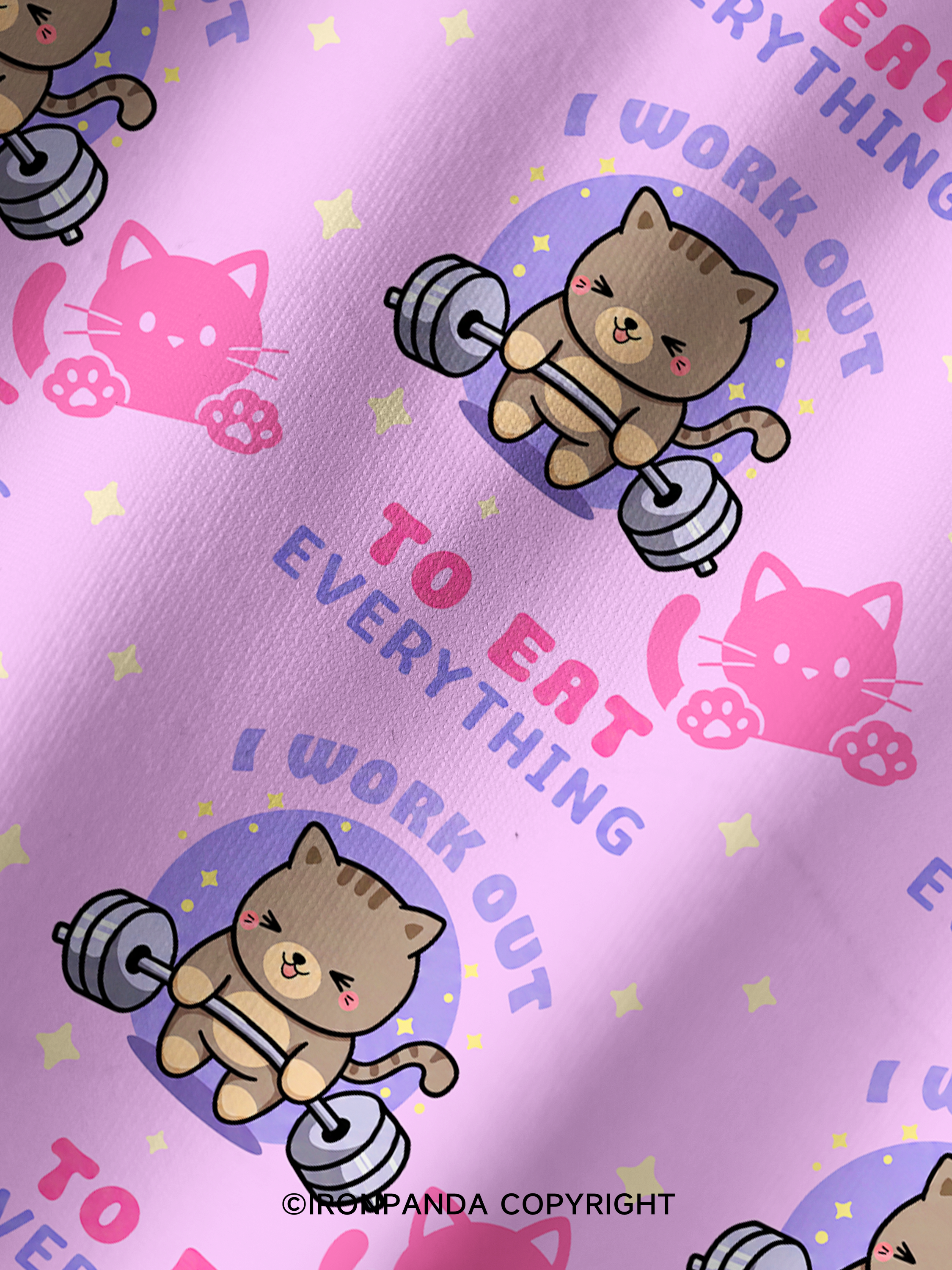I WORK OUT TO EAT EVERYTHING Printed Yoga Shorts