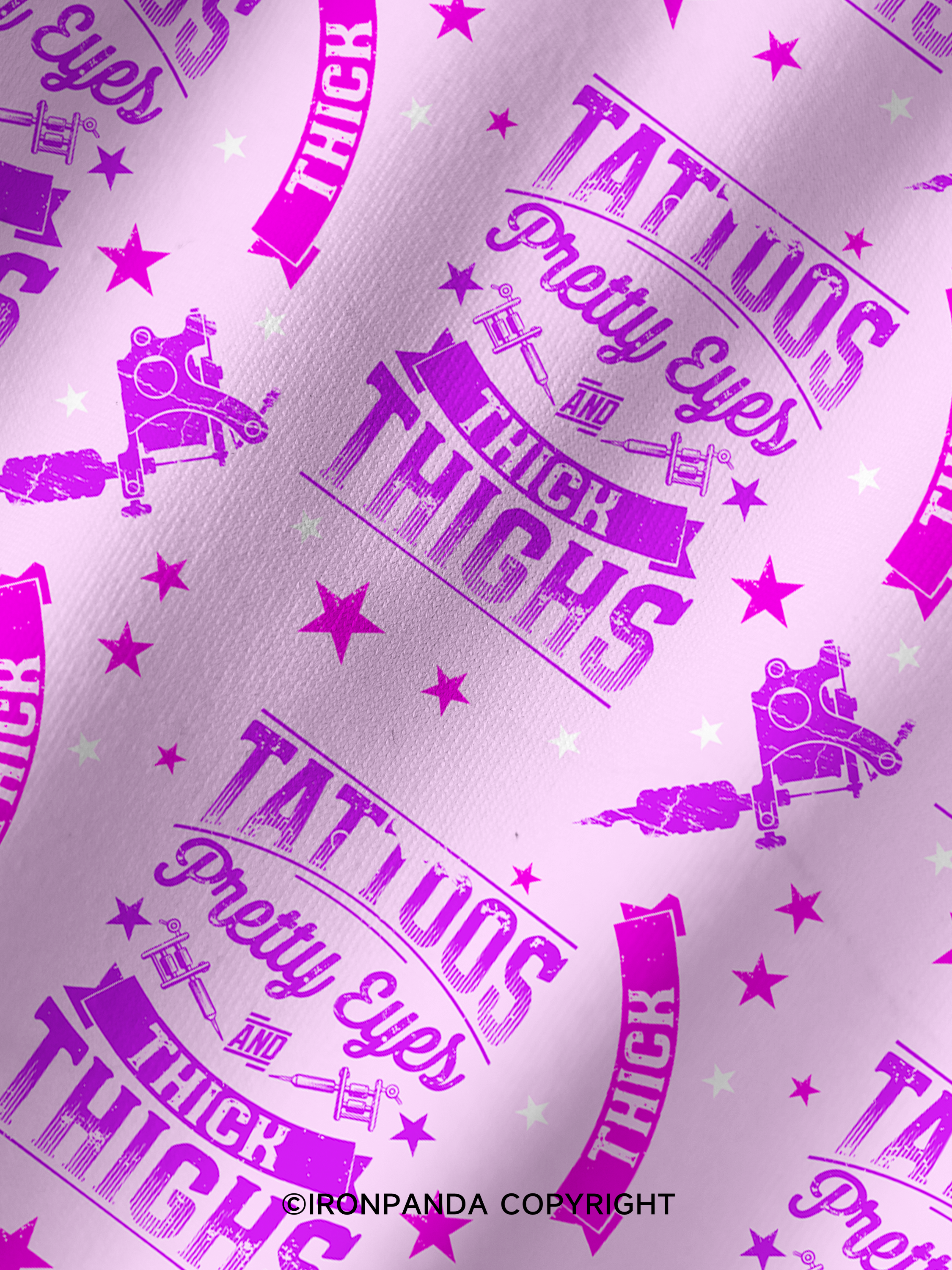 TATTOOS PRETTY EYES AND THICK THIGHS WORKOUT Printed Yoga Shorts