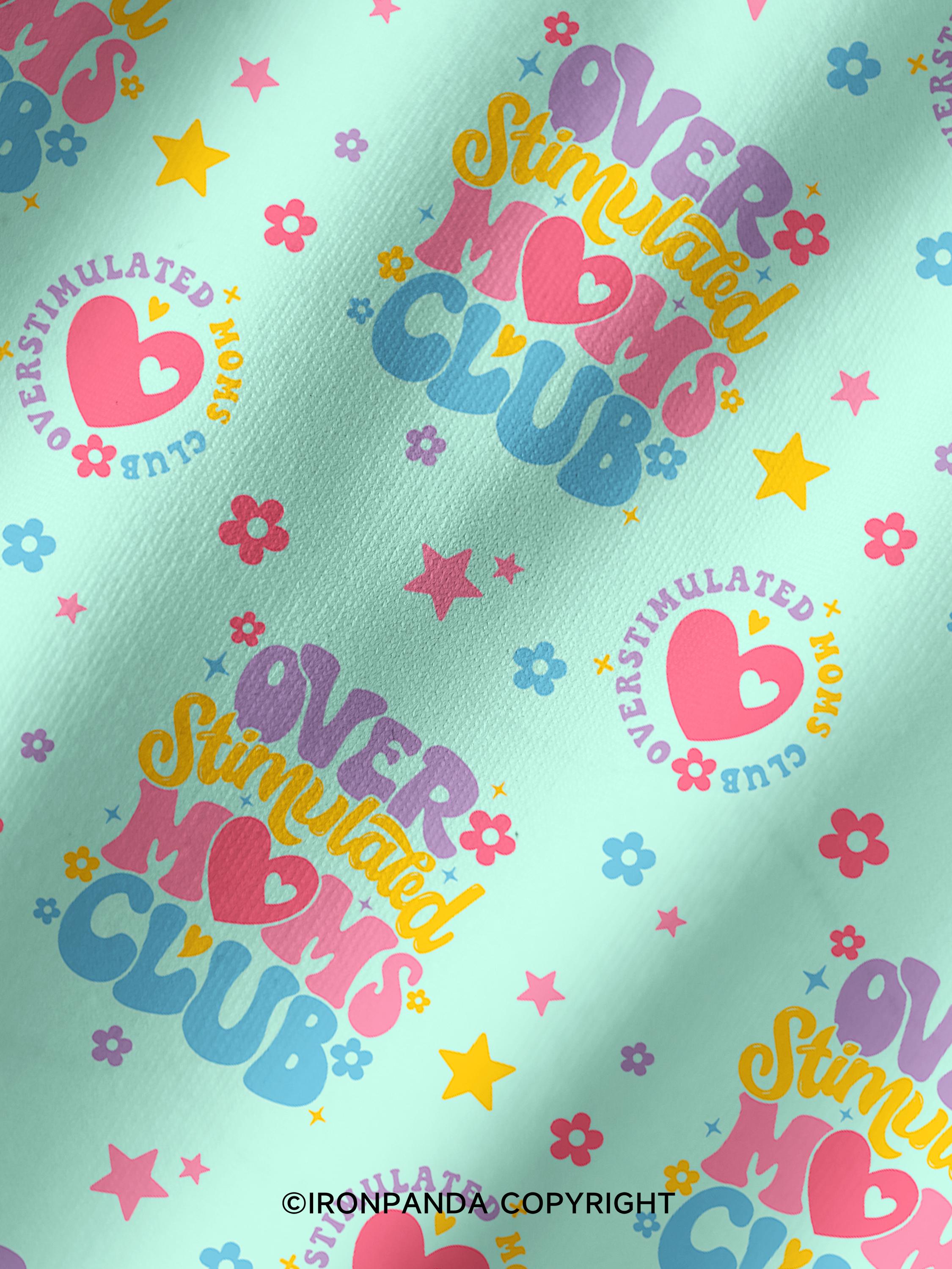 OVER STIMULATED MOMS CLUB WORKOUT Printed Yoga Shorts