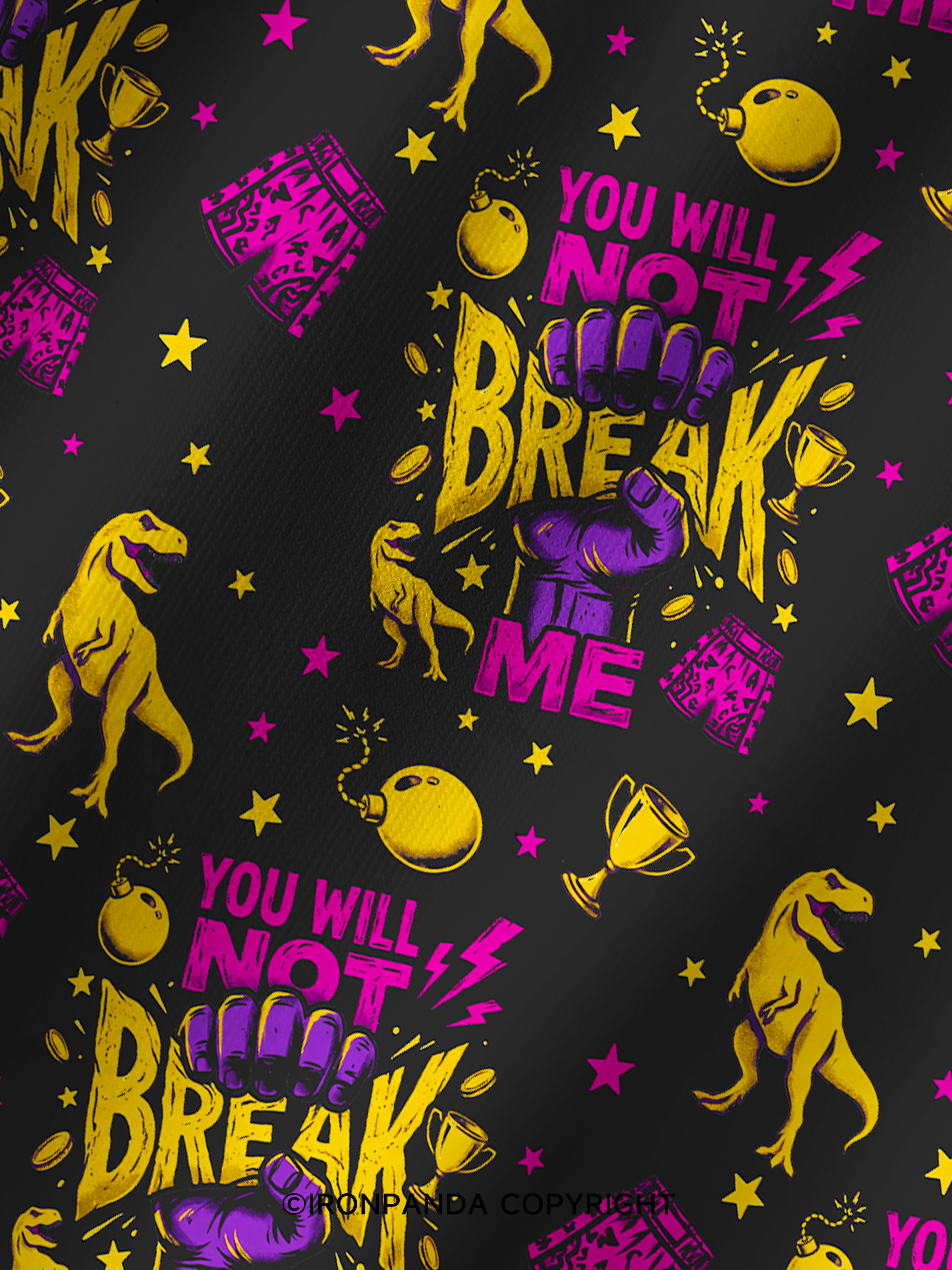 You Will Not Break Me Printed Yoga Shorts