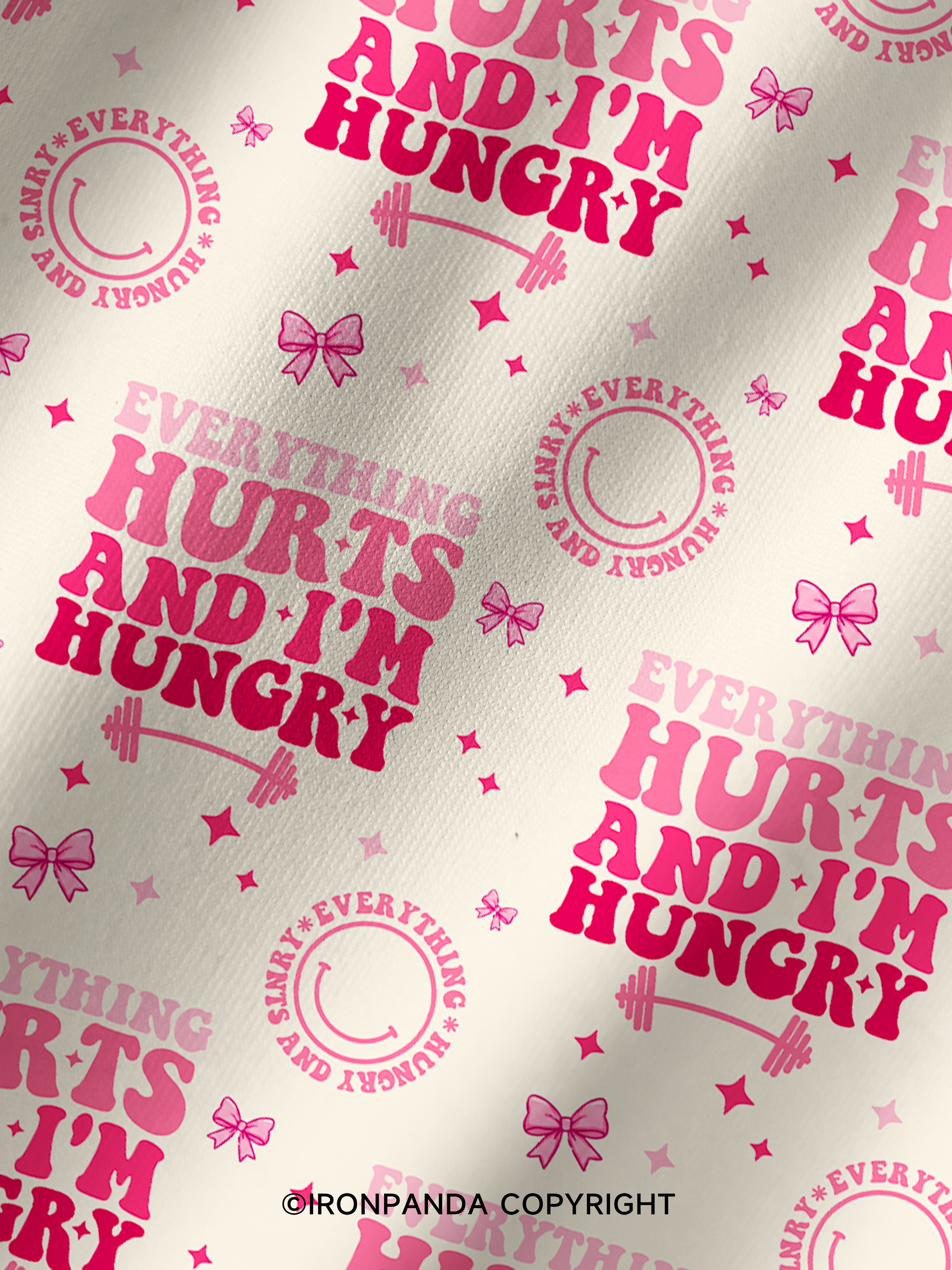 EVERYTHING HURTS AND I'M HUNGRY FITNESS Printed Yoga Shorts