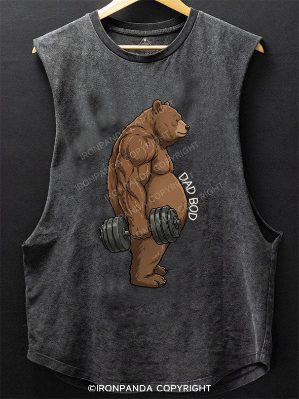 Dad Bod Bear Scoop Bottom Cotton Tank