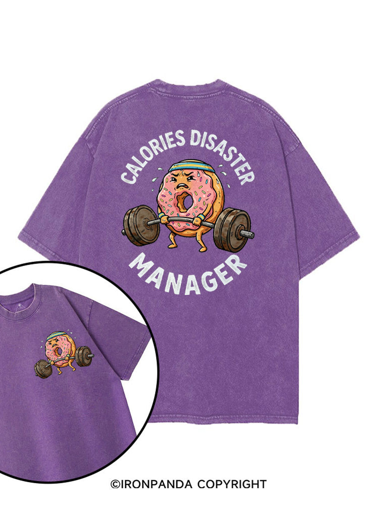Calories Disaster Manager printed Gym Shirt