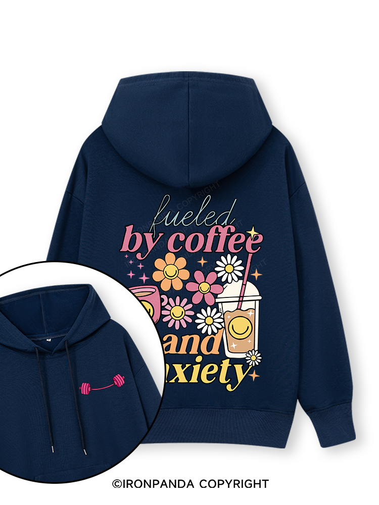 Fueled by Iced Coffee and Anxiety Double-Sided Printed Classic Gym Hoodie