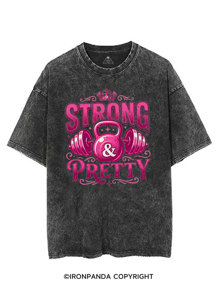STRONG & PRETTY STRONG VIBES VINTAGE GYM SHIRT