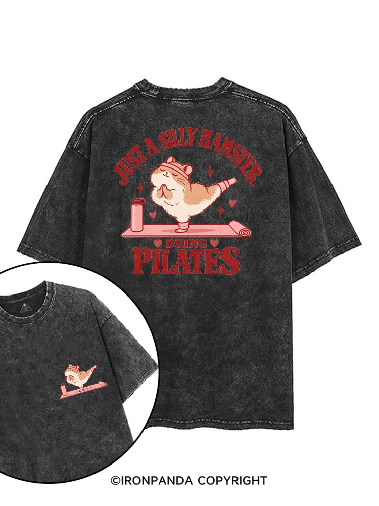 JUST A SILLY HAMSTER DOING PILATES printed Gym Shirt