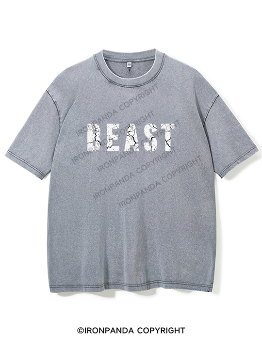Beast Ribbed Washed Gym Shirt