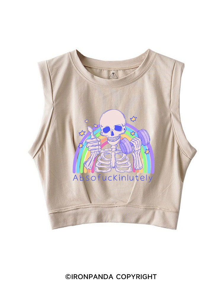 ABSOFUCKINLUTELY GYM SKELETON SLEEVELESS CROP TOPS