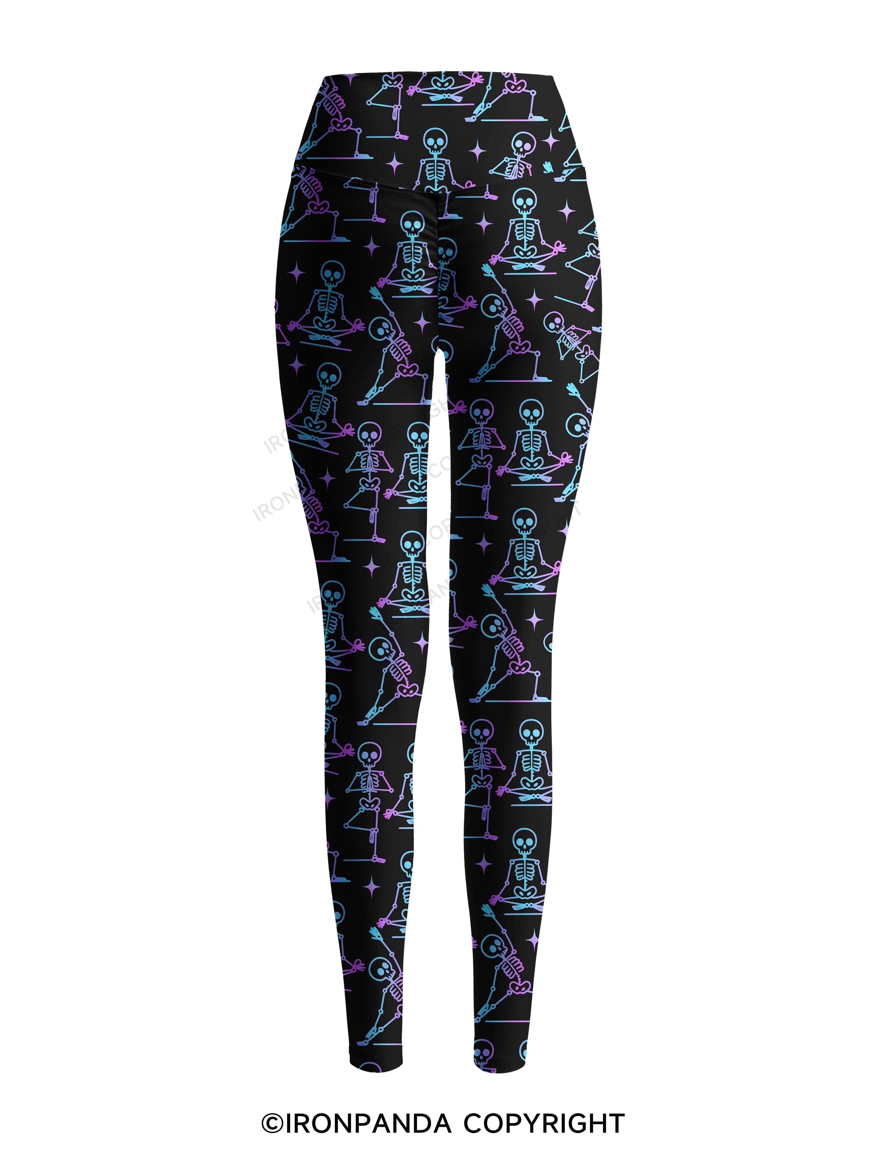 ZEN TO THE BONE SKELETON Printed Yoga Pants