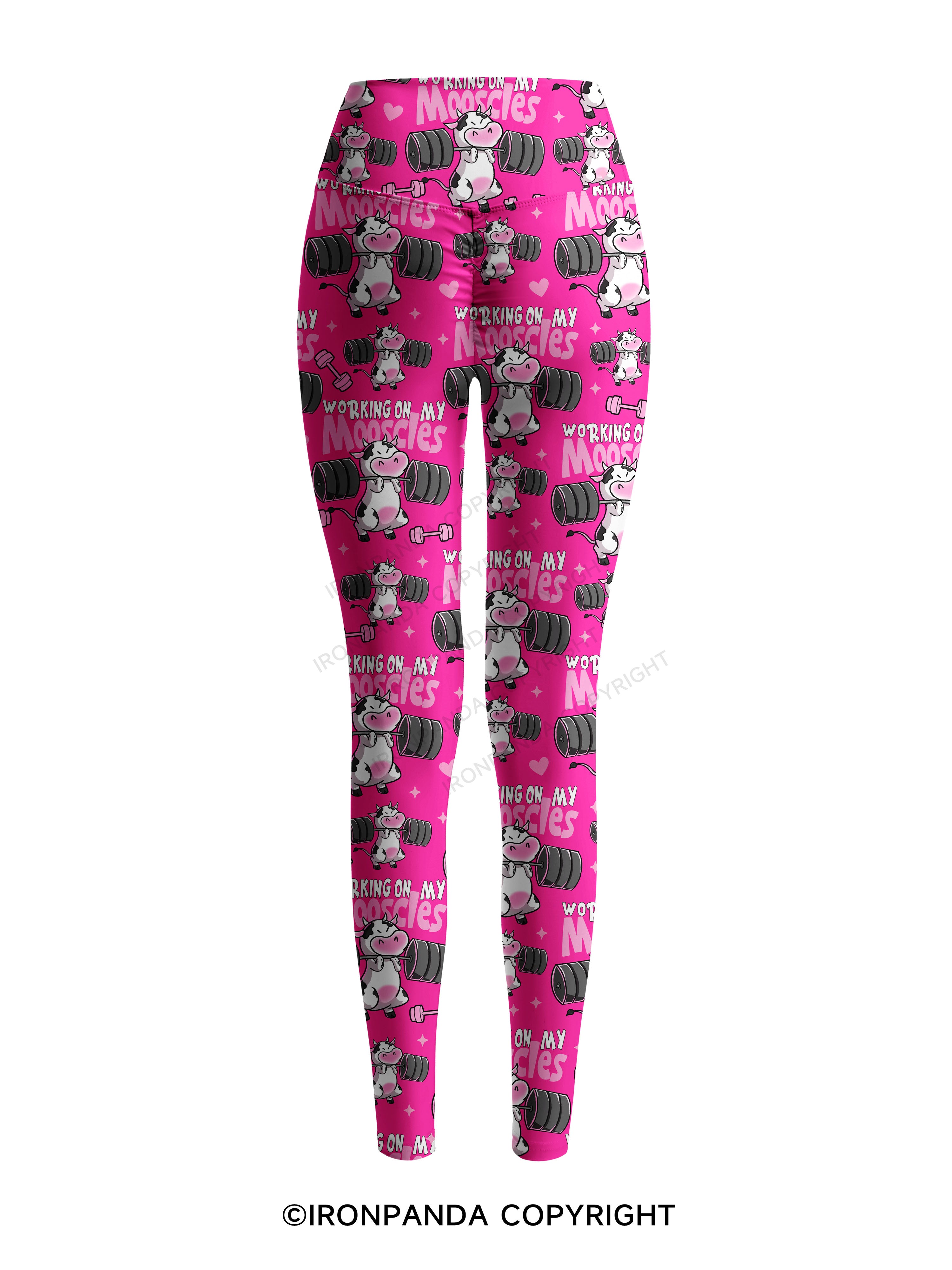 WORKING ON MY MOOSCLES Printed Yoga Pants
