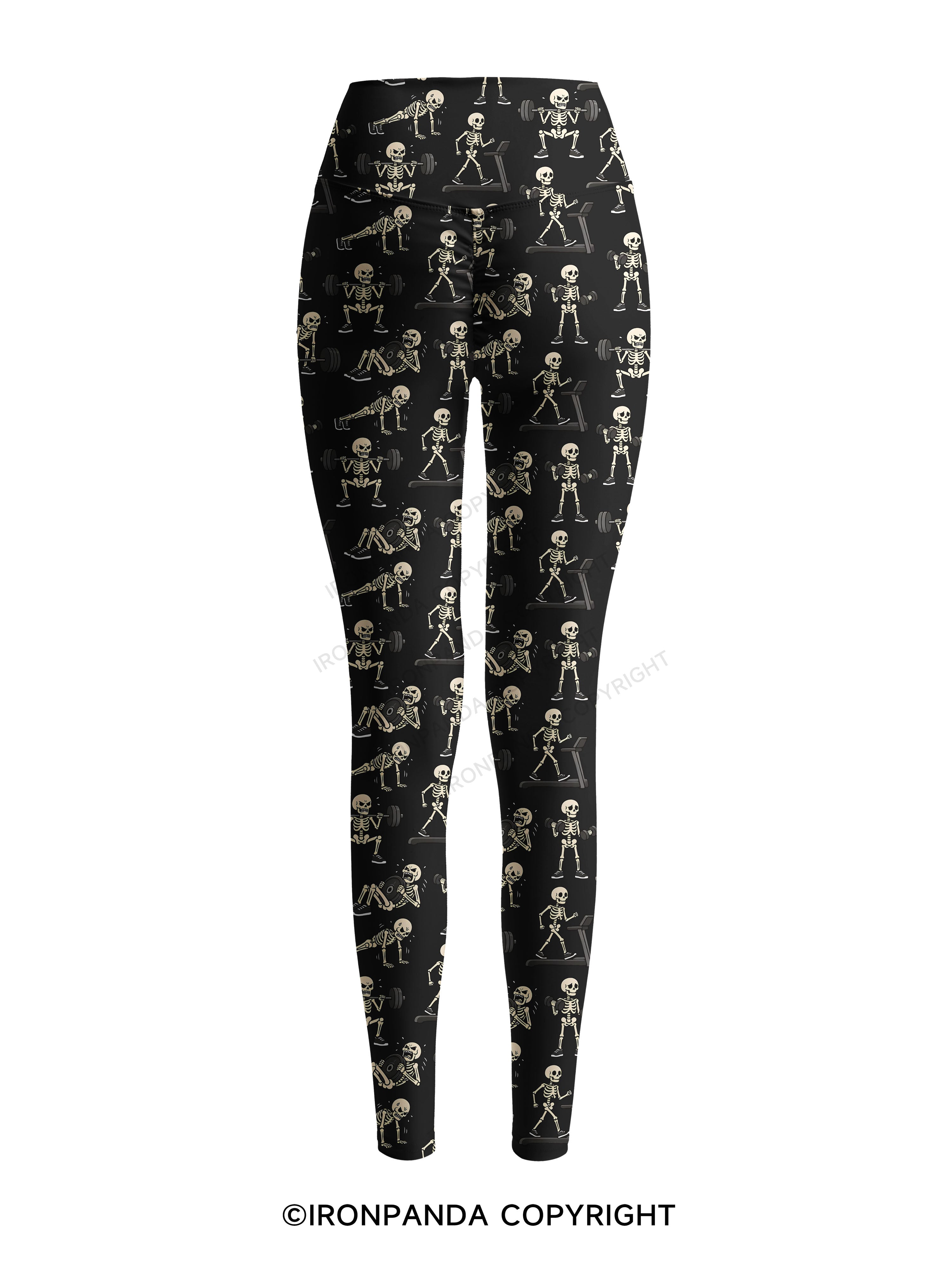Pain Scale Skeleton Printed Yoga Pants