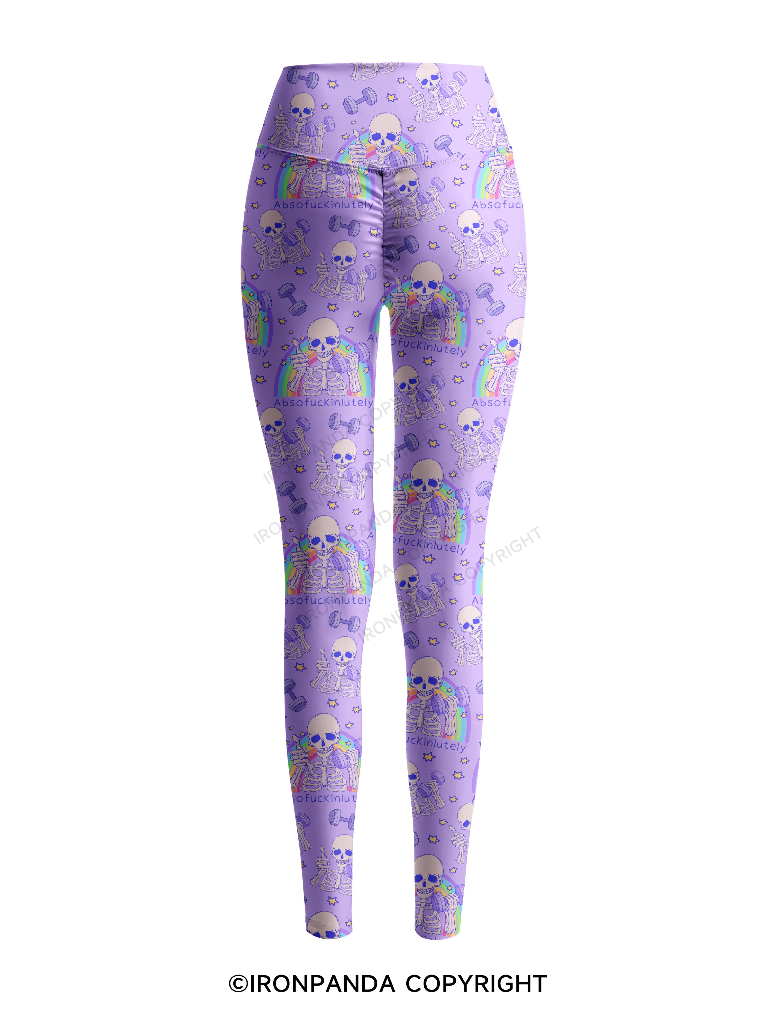 ABSOFUCKINLUTELY GYM SKELETON Printed Yoga Pants
