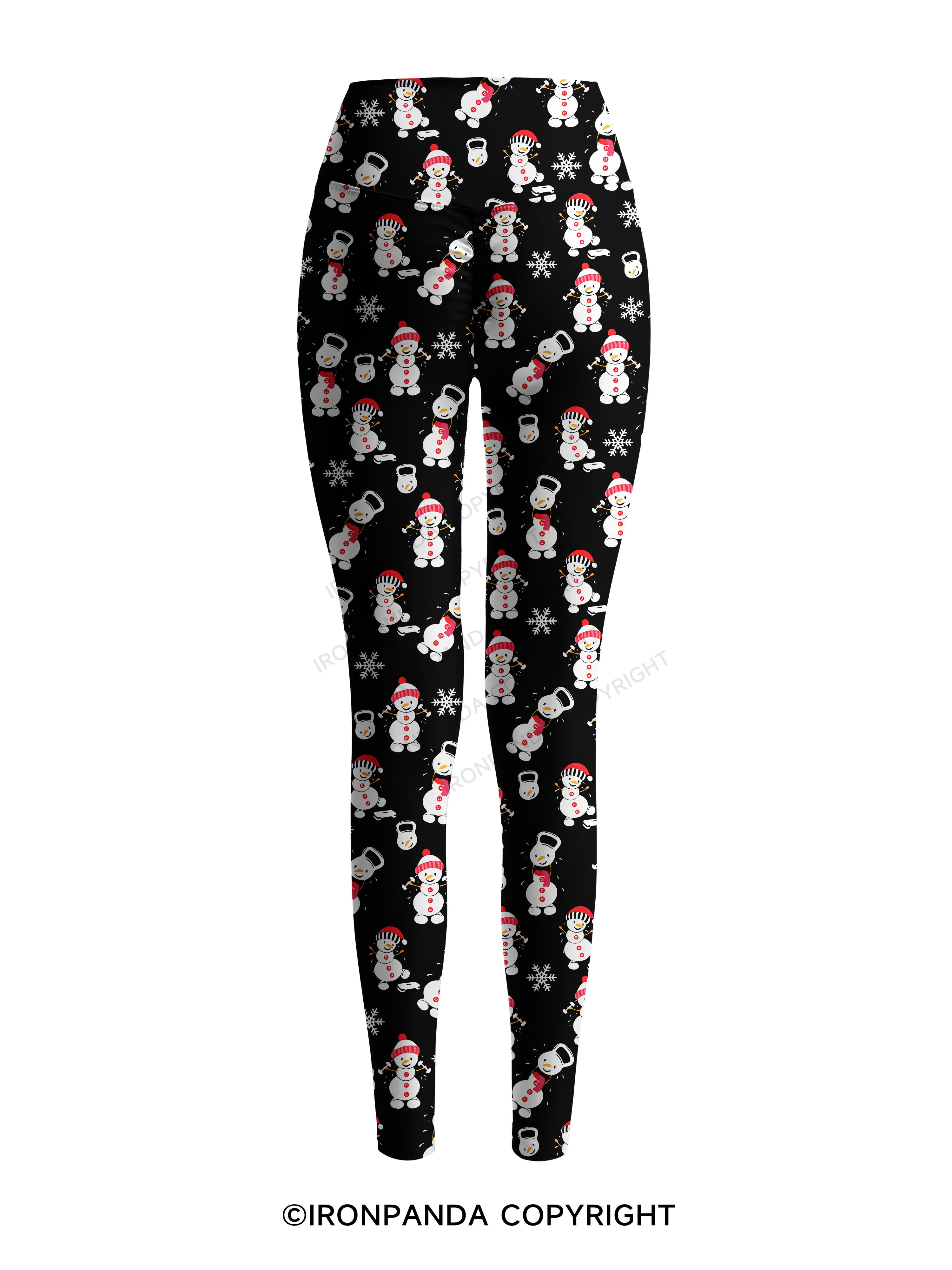 SWEATIN' WITH MY SNOWMIES Printed Yoga Pants