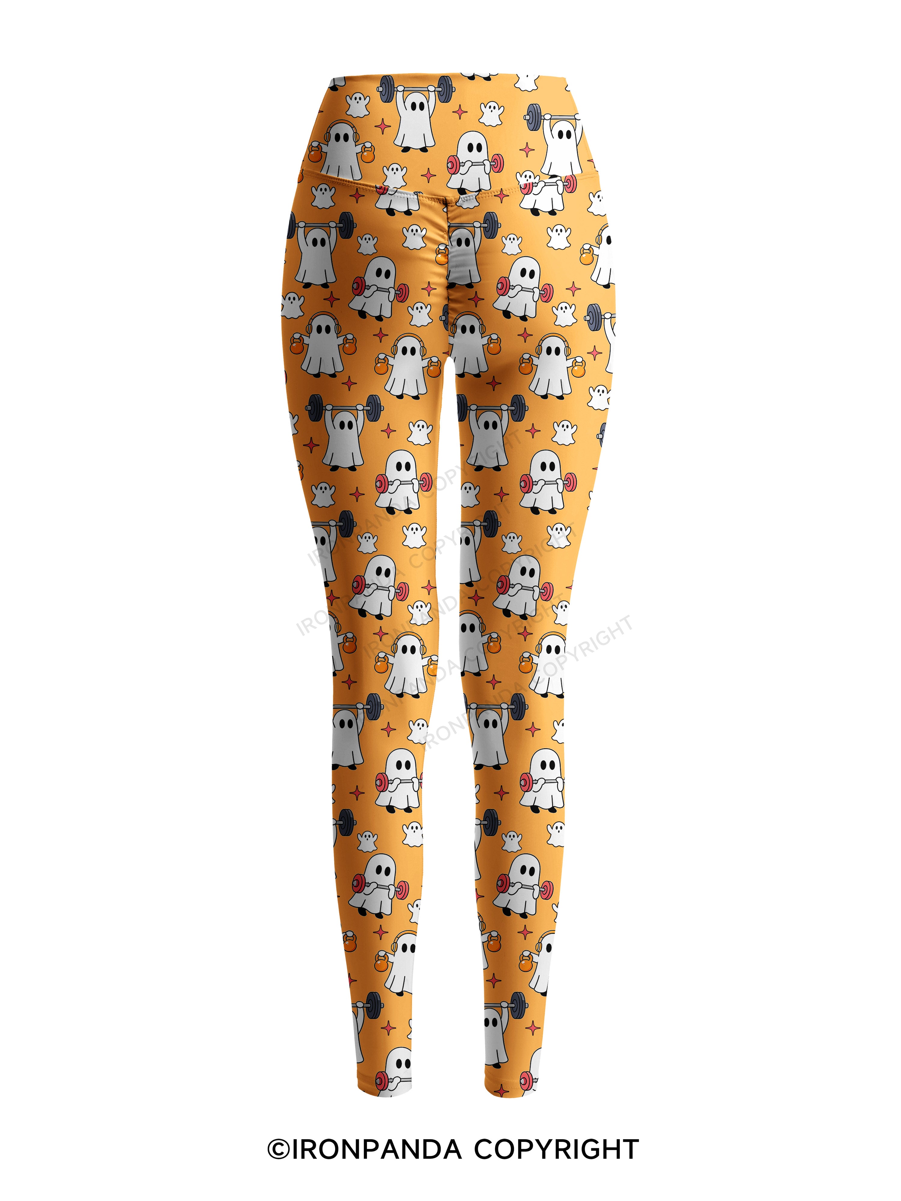 GHOST HALLOWEEN WORKOUT FITNESS Printed Yoga Pants