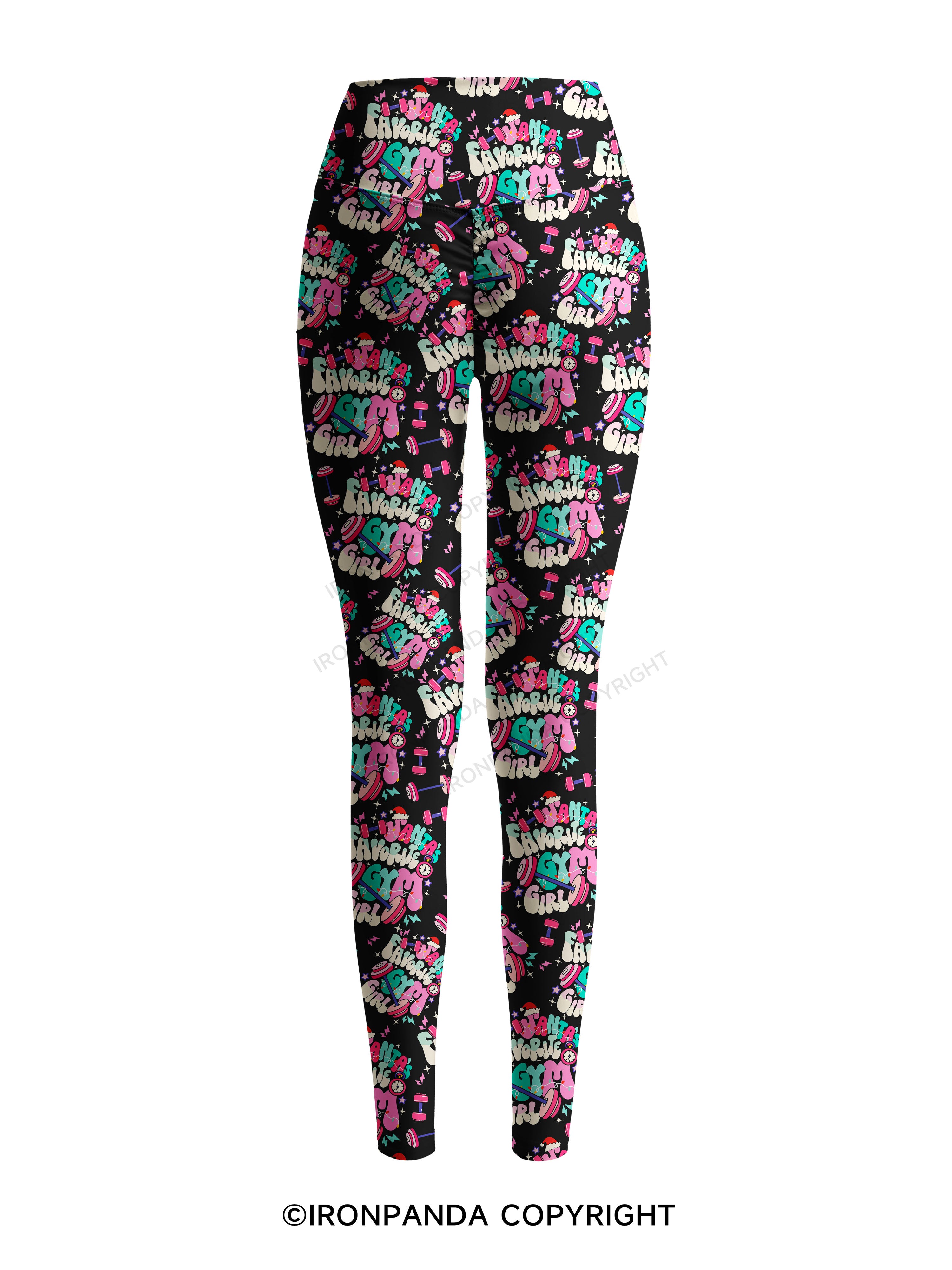 Santa Favorite Gym Girl Printed Yoga Pants