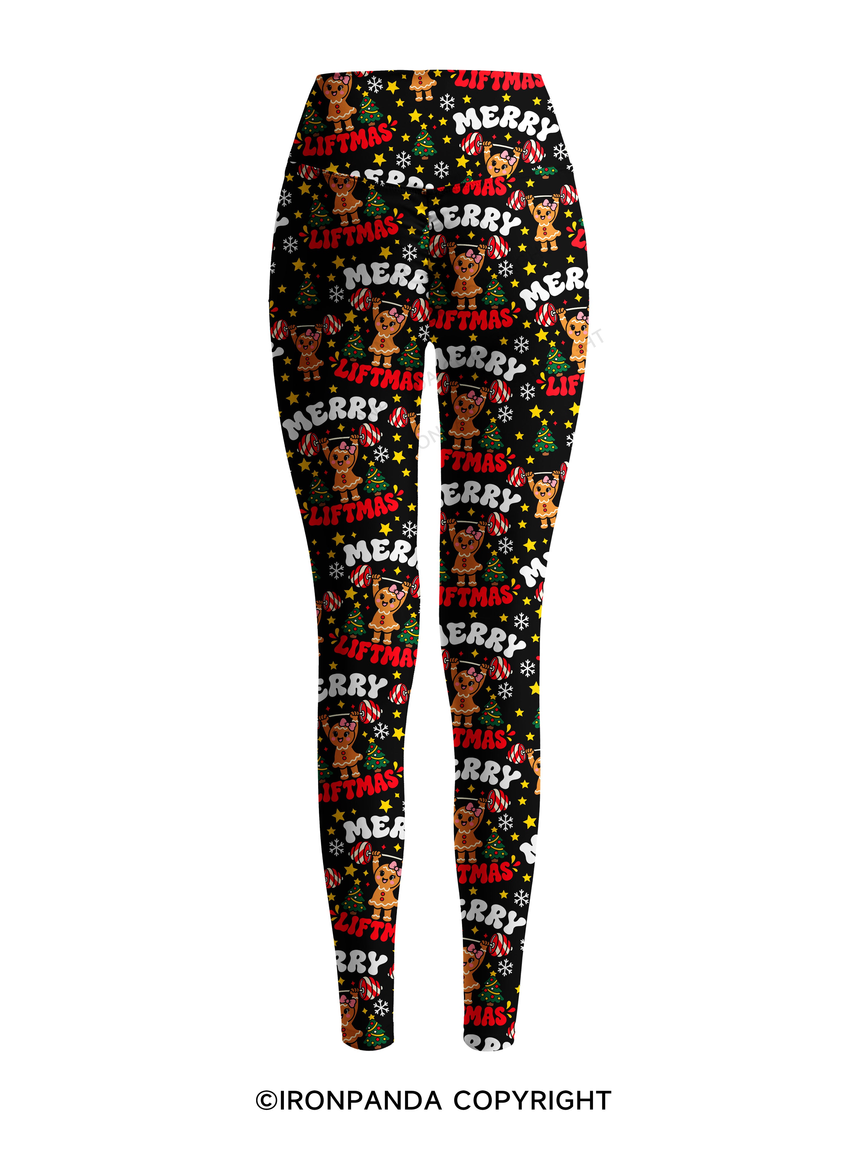Merry Liftmas gingerbread  Printed Yoga Pants