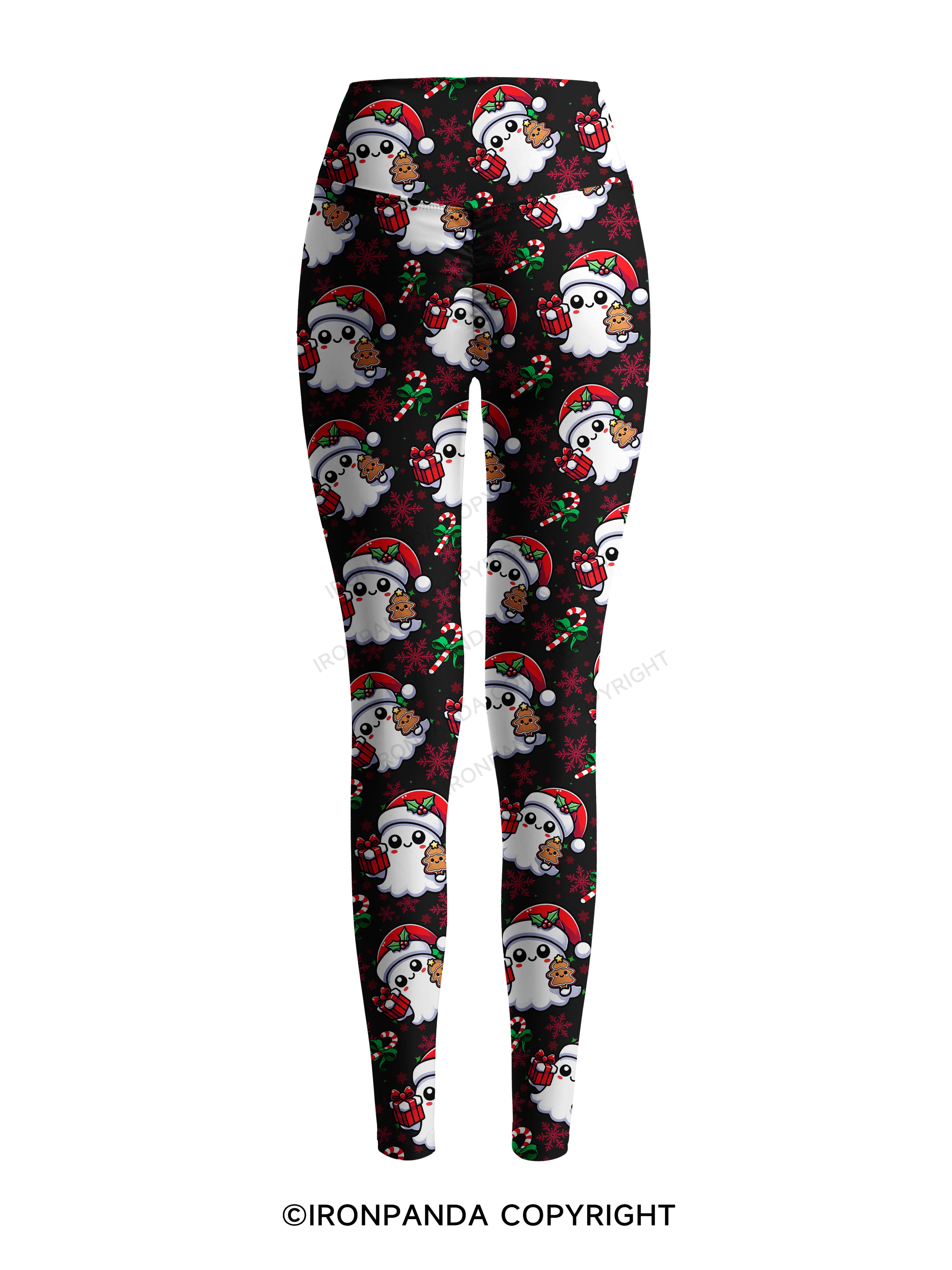 SPOOKY SPIRITS SPREADING CHRISTMAS CHEER! Cow Printed Yoga Pants
