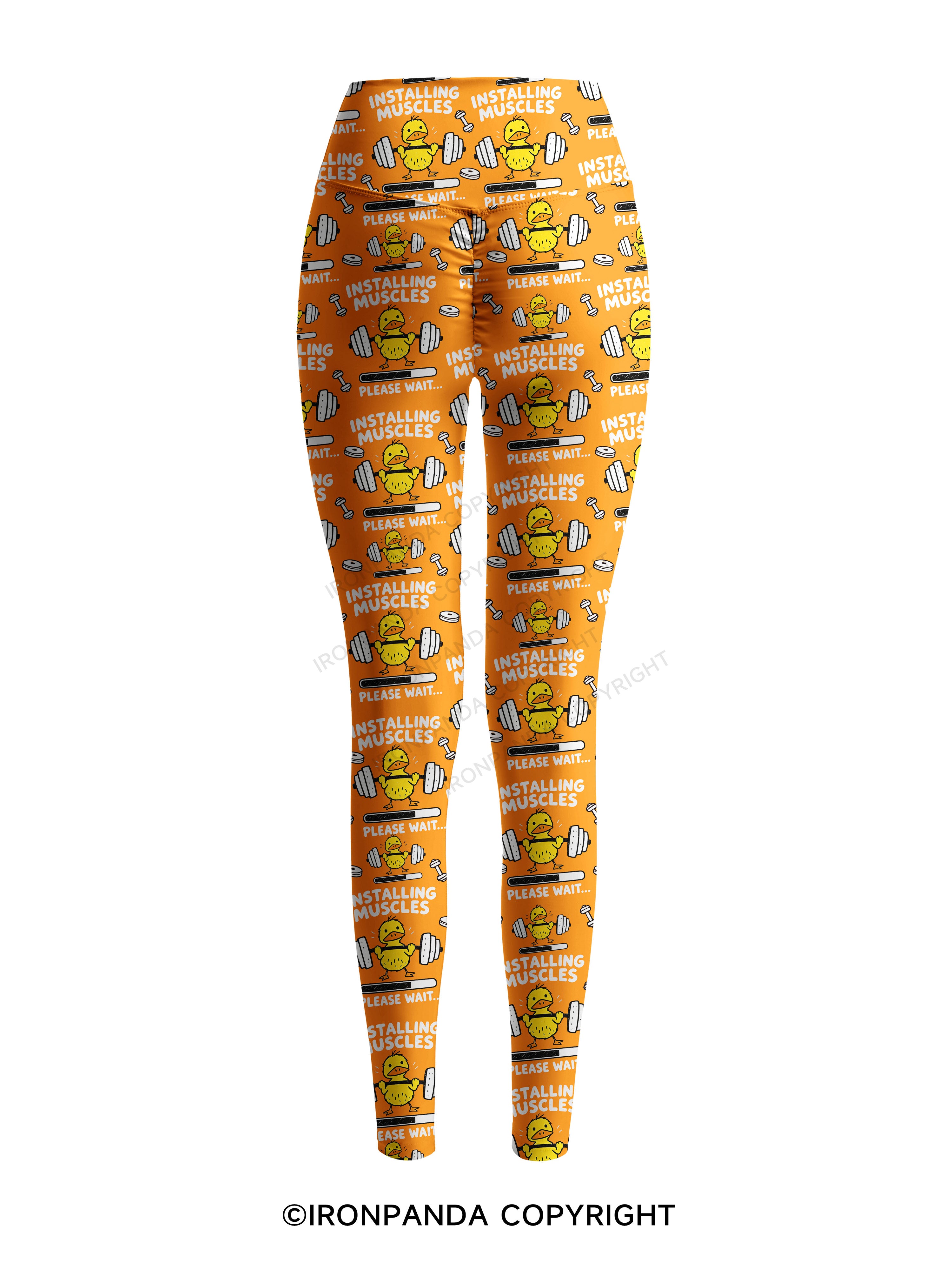 INSTALLING MUSCLES PLEASE WAIT Printed Yoga Pants