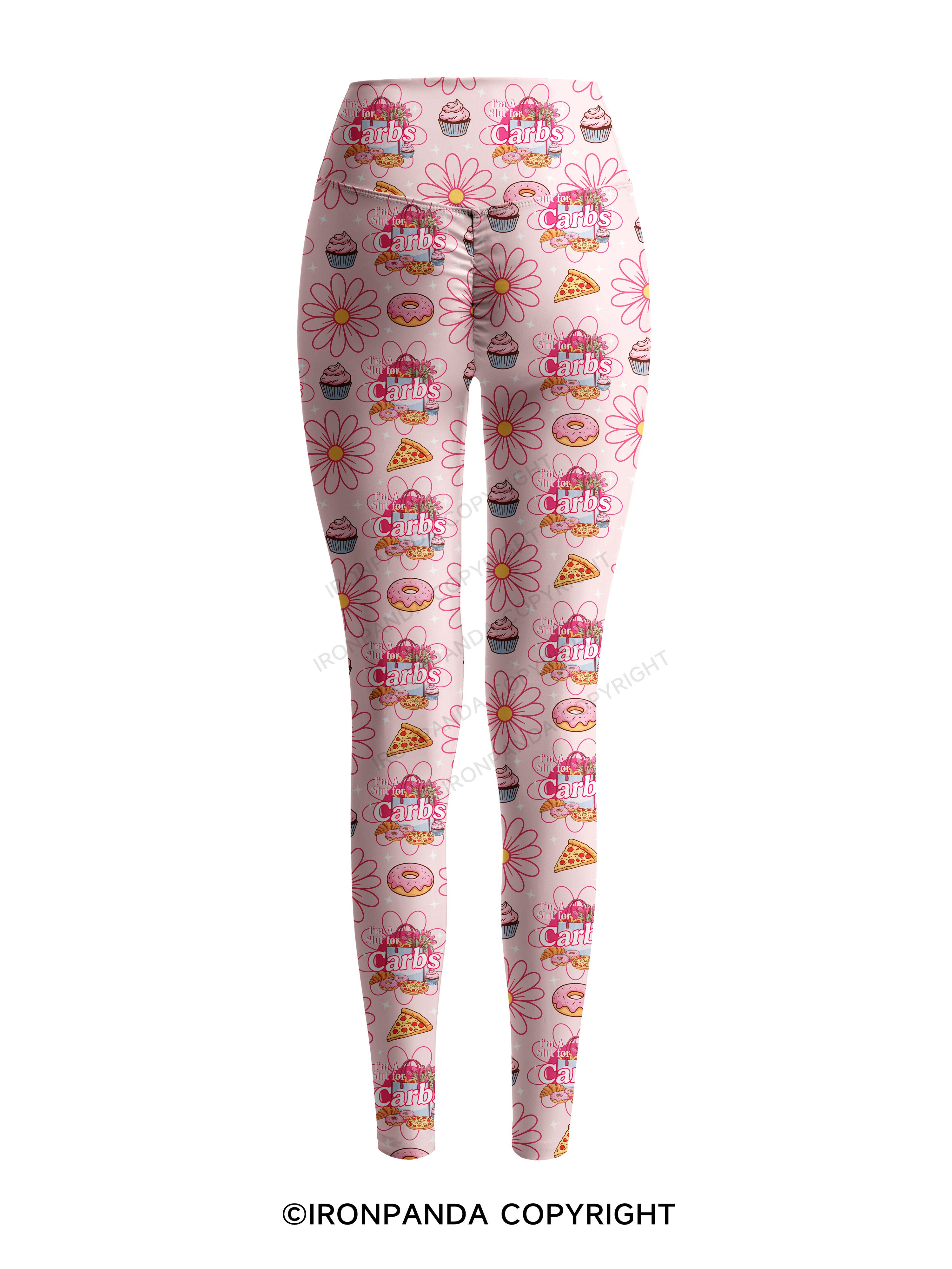 I'M A SLUT FOR CARBS Printed Yoga Pants