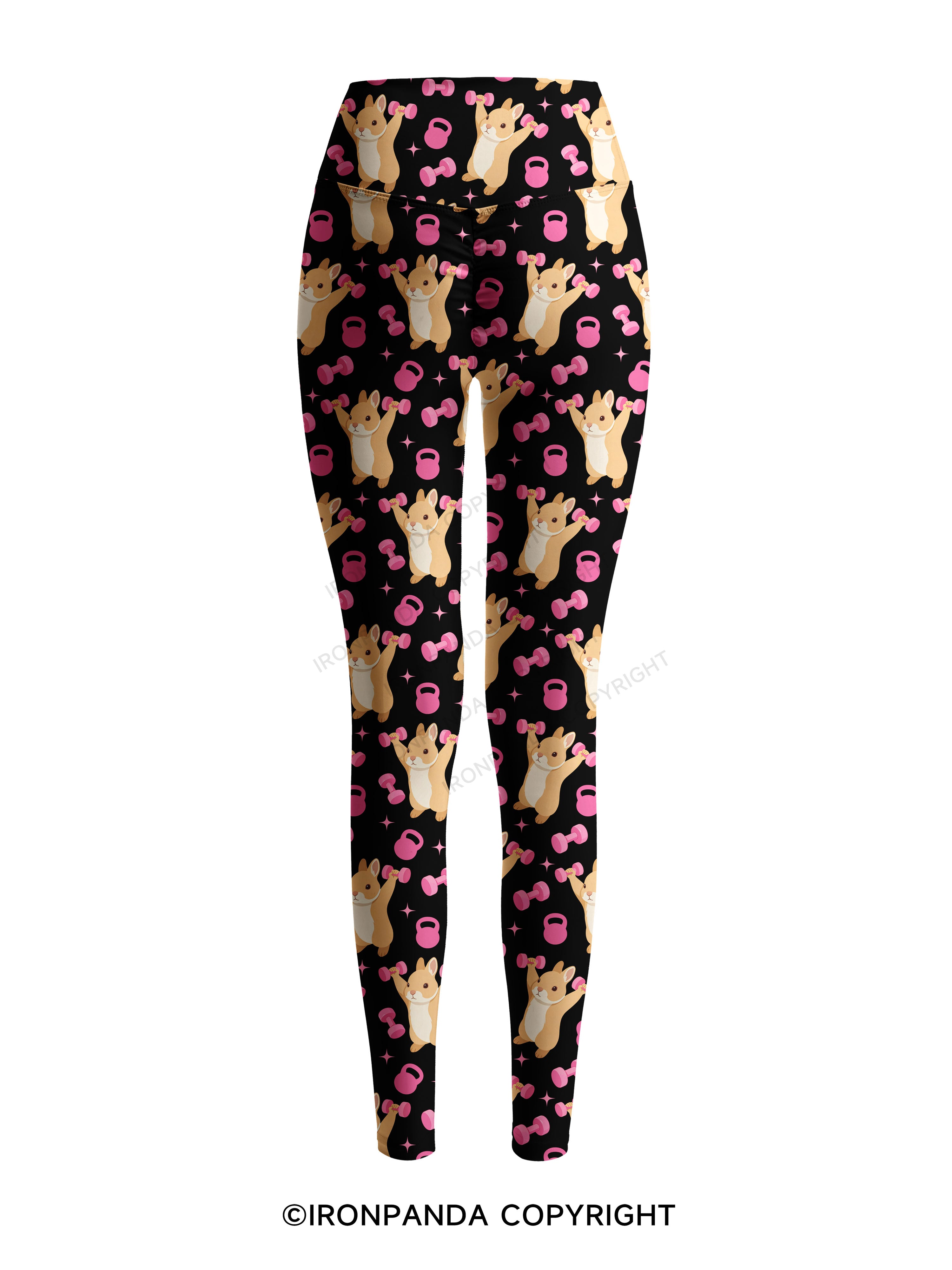 I AM A STRONG BUNNY Printed Yoga Pants