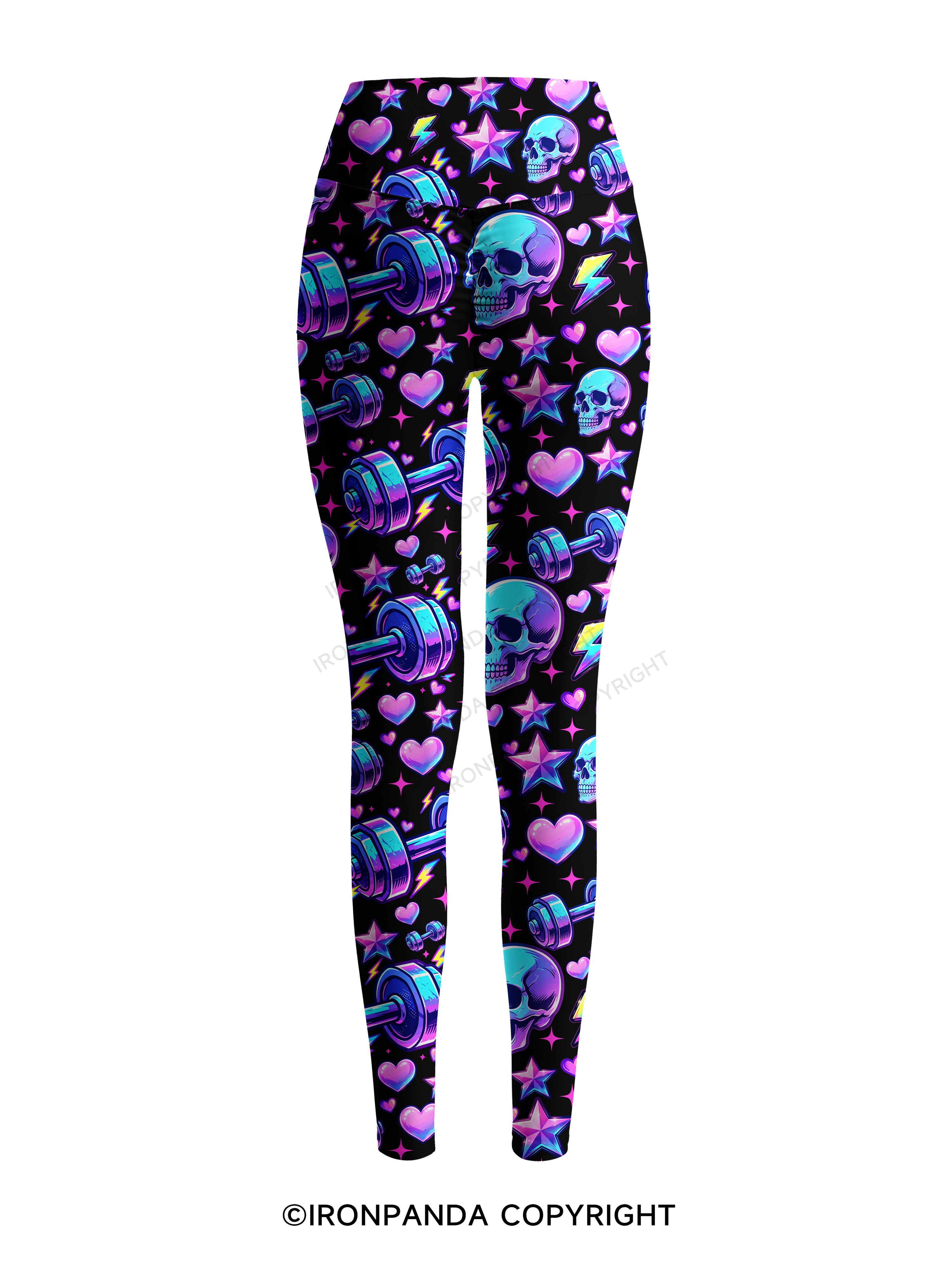 Weightlifting Skull Printed Yoga Pants