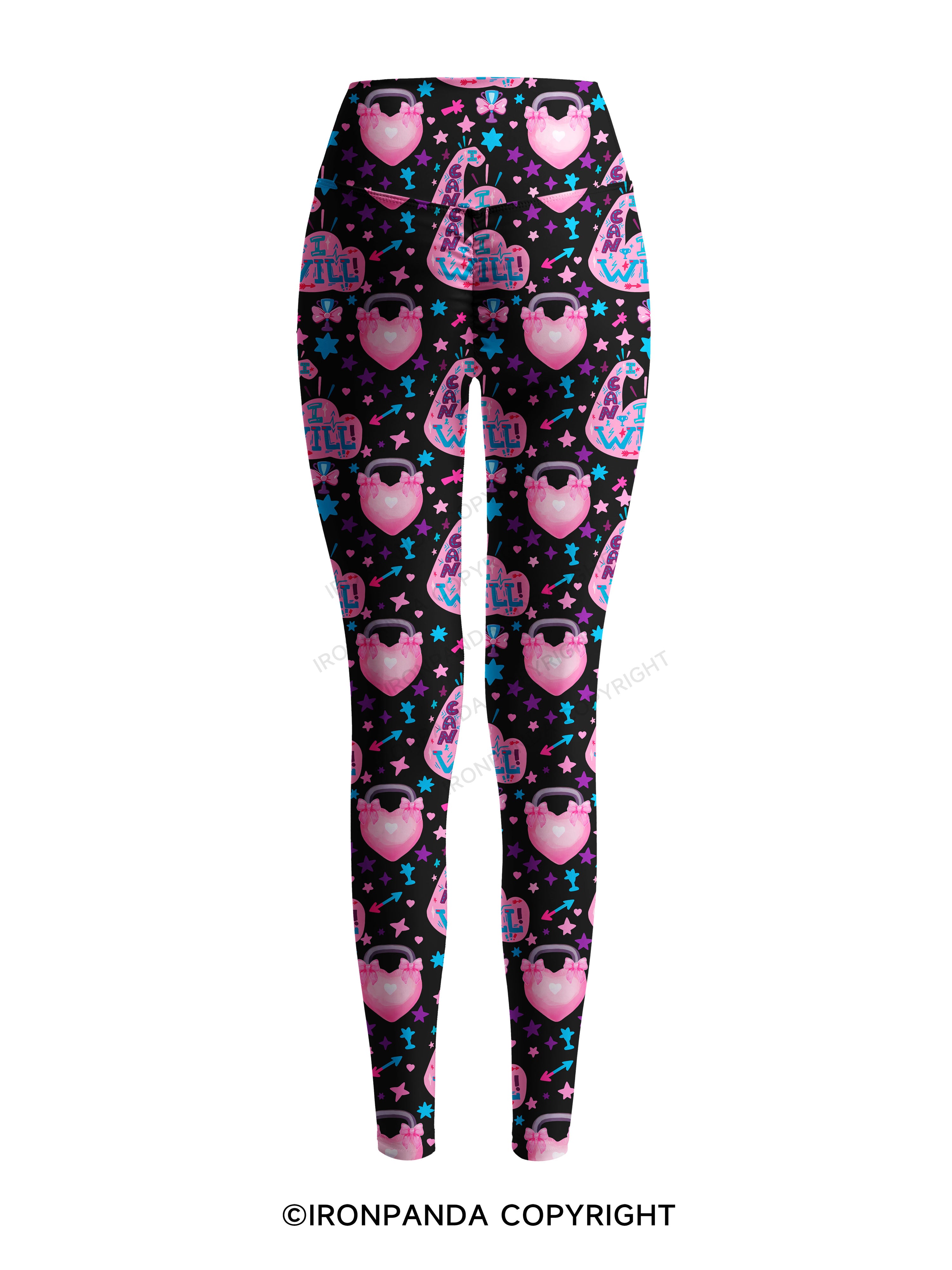 I CAN AND I WILL STRONG MUSCLE HEART Printed Yoga Pants