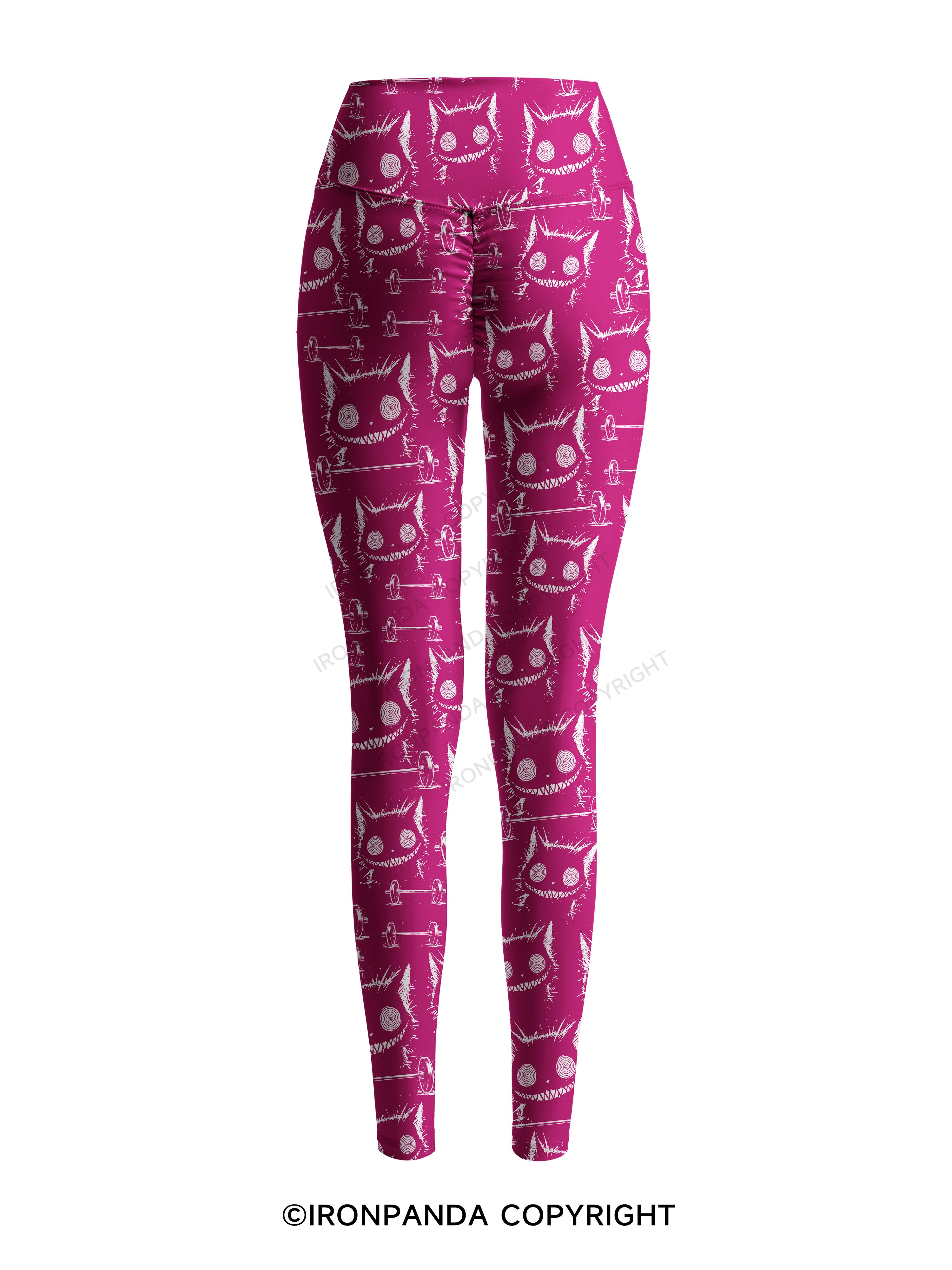 Creepy Cute Cat Printed Yoga Pants