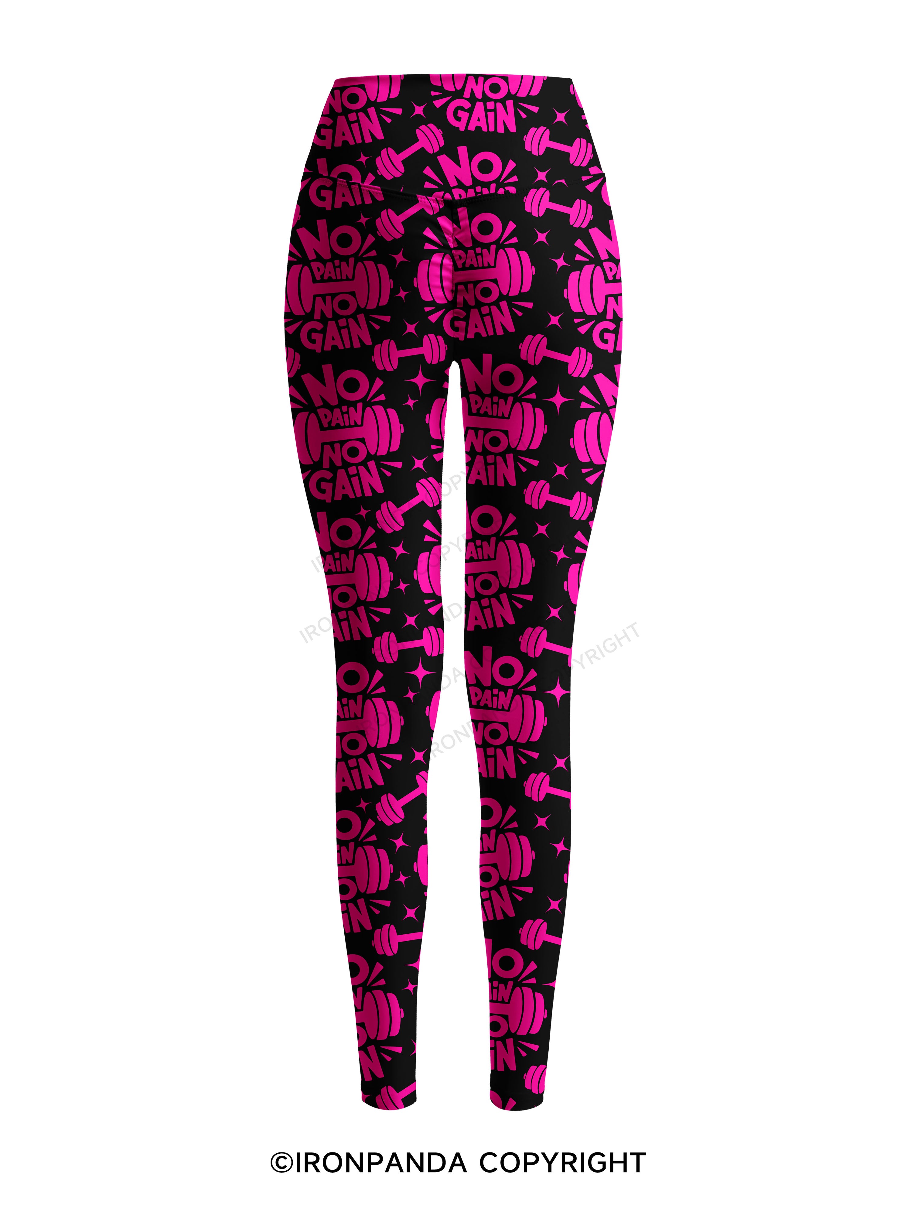 No Pain No Gain Printed Yoga Pants