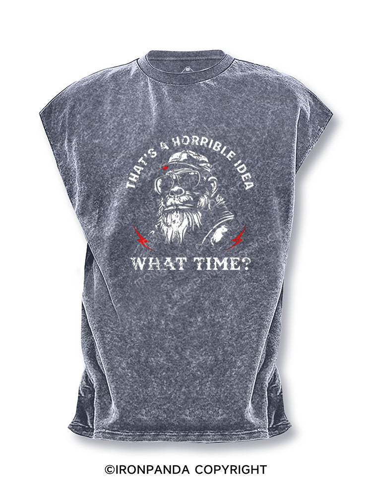 Retro That's A Horrible Idea What Time Monkey Cut Off Tank
