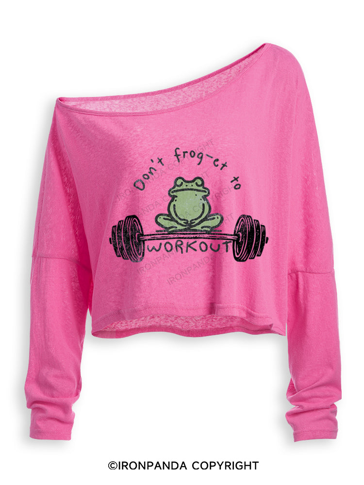 Don't frog-et to WORKOUT Off Shoulder Long Sleeve Crop Top