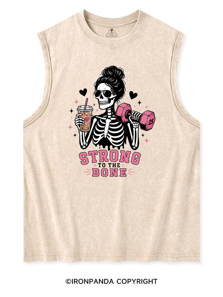 STRONG TO THE BONE SKELETON Washed Tank