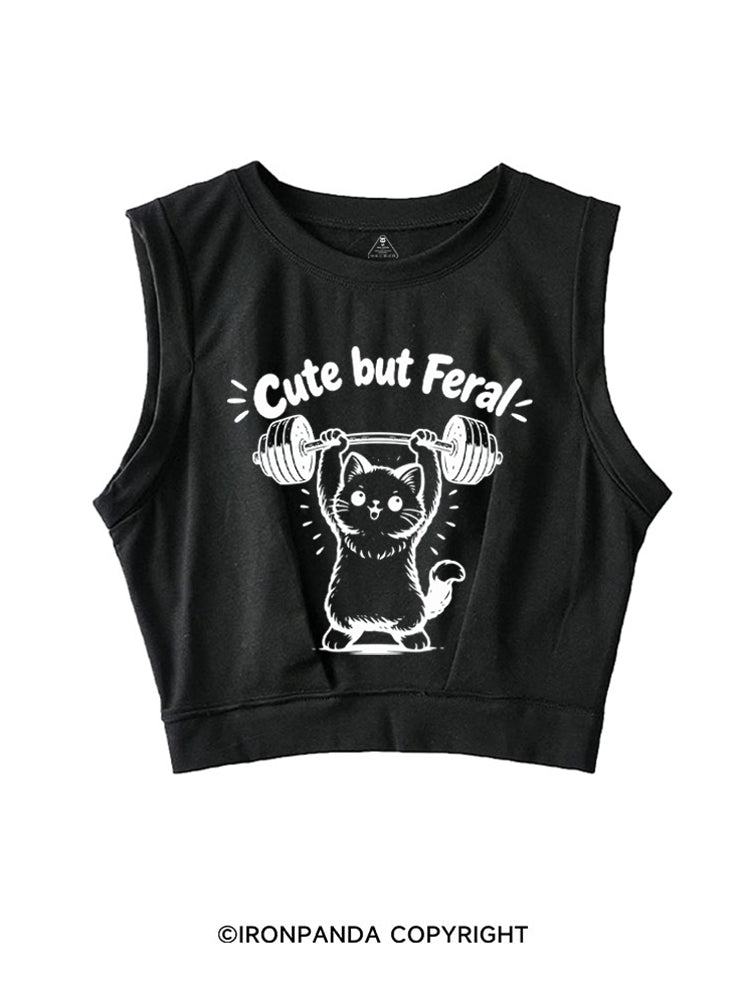 Cute but Feral SLEEVELESS CROP TOPS