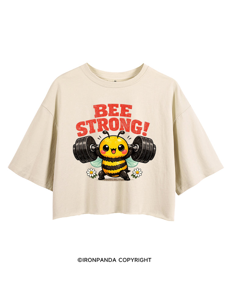 BEE STRONG CUTE FITNESS BUMBLEBEE CROP TOPS
