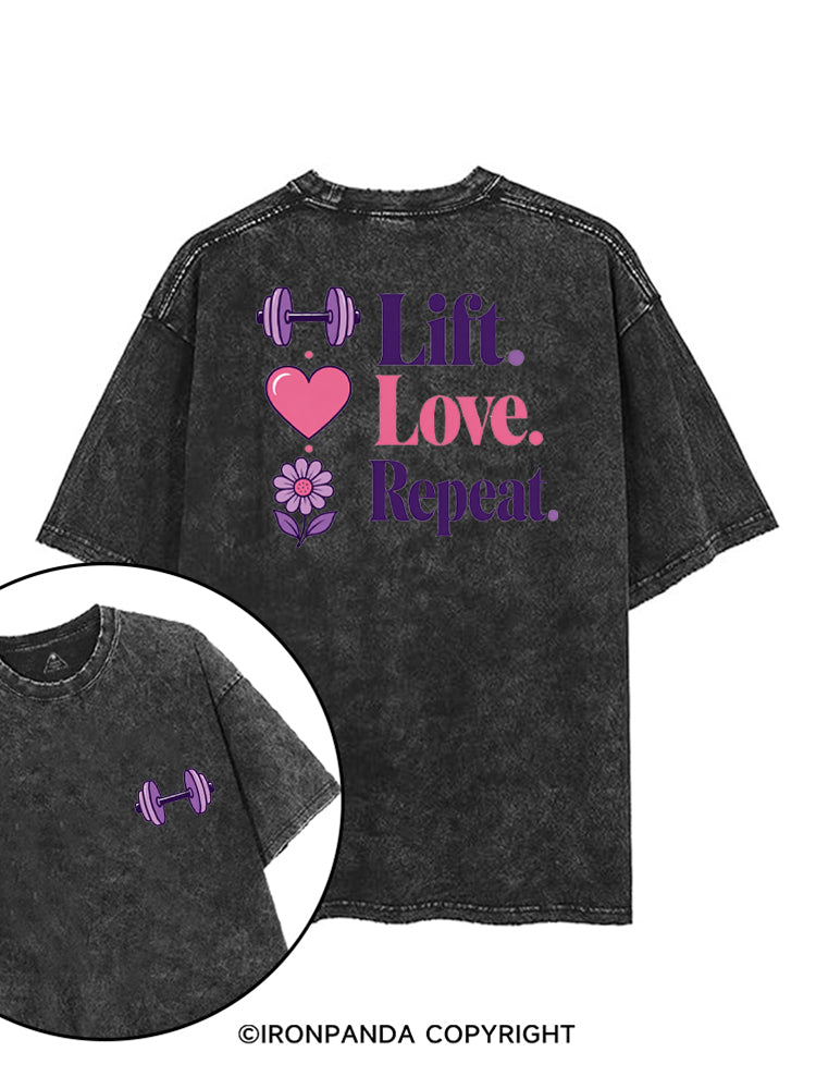 LIFT. LOVE. REPEAT printed Gym Shirt