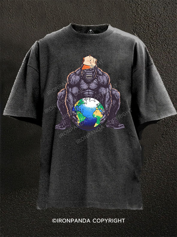 Gorilla Yoga Washed Gym Shirt
