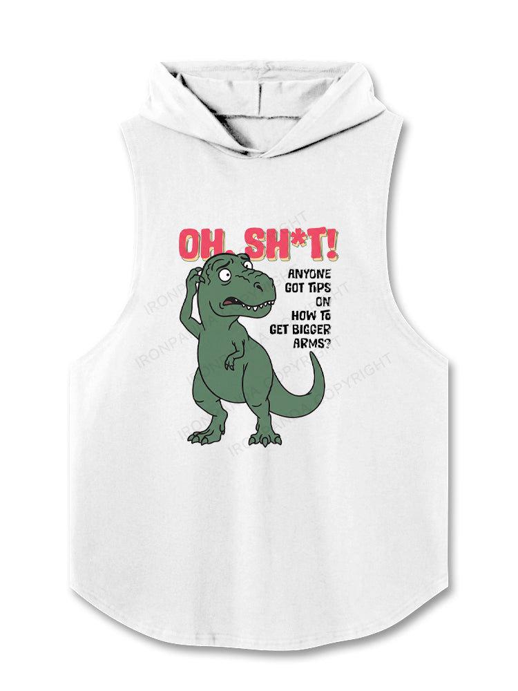 Funny T-Rex Small Arms Hooded Tank