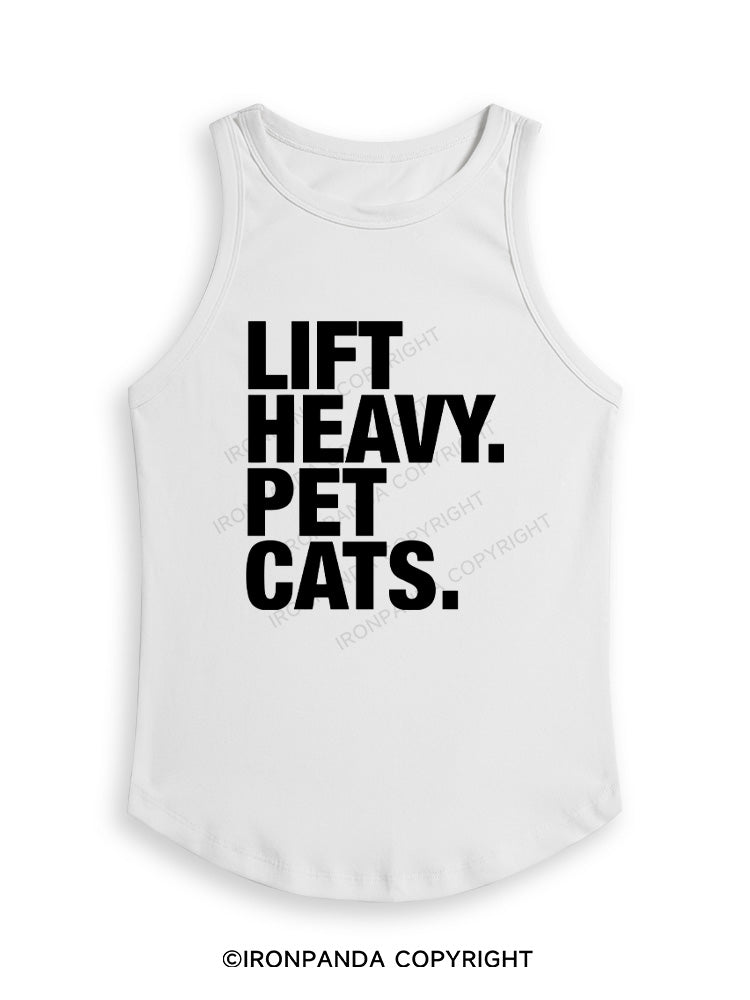 LIFT HEAVY PET CATS Fitted Tank Top